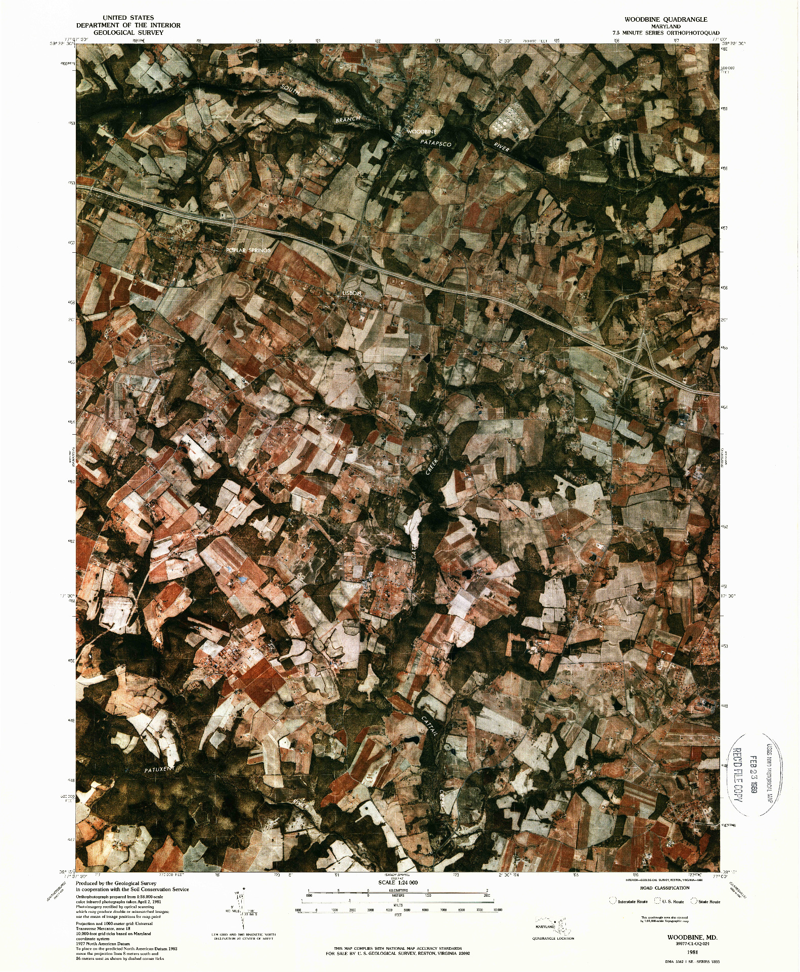 USGS 1:24000-SCALE QUADRANGLE FOR WOODBINE, MD 1981