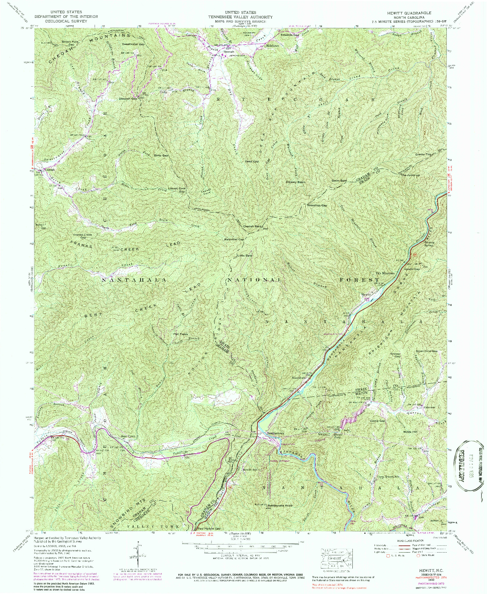 USGS 1:24000-SCALE QUADRANGLE FOR HEWITT, NC 1940