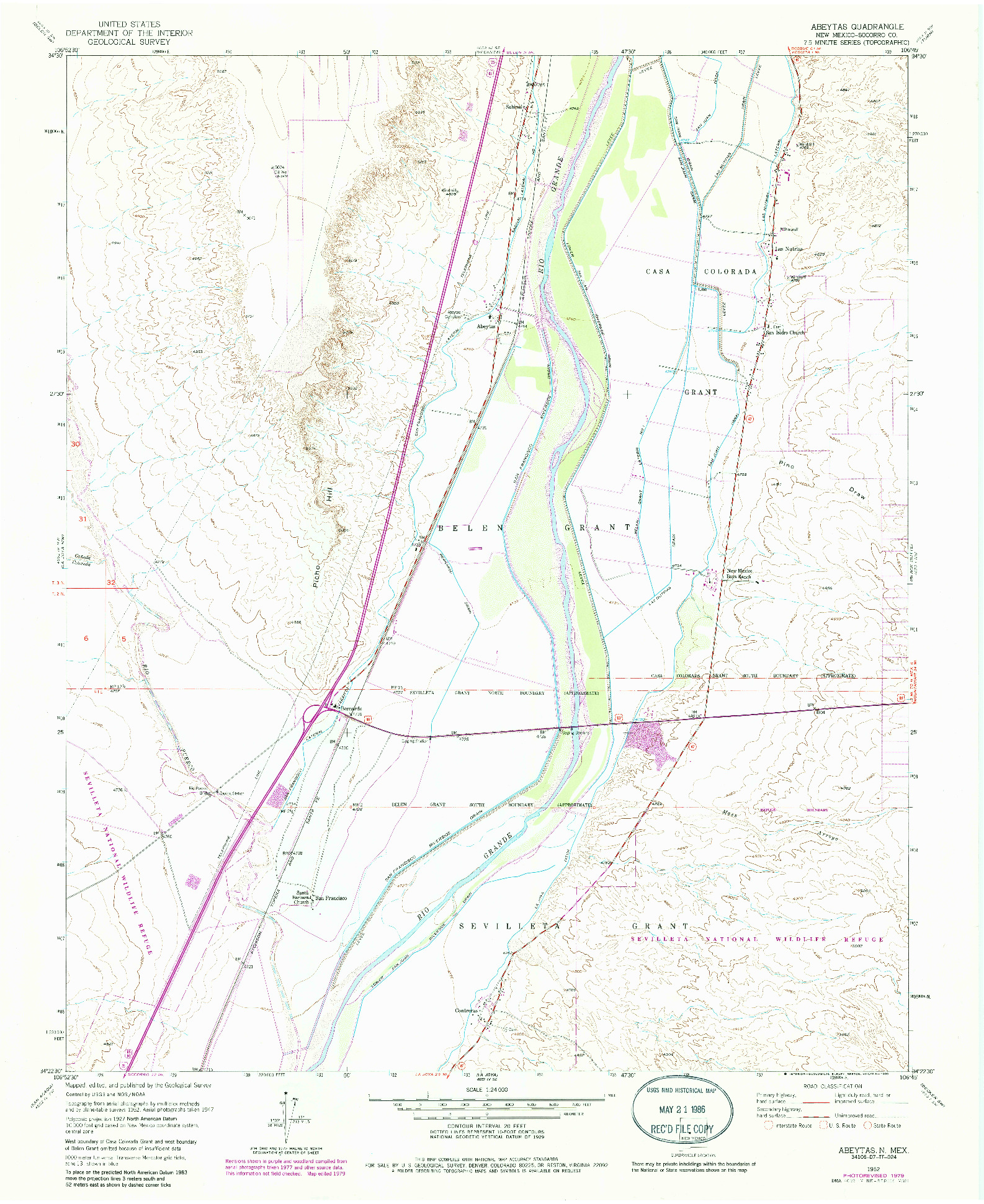 USGS 1:24000-SCALE QUADRANGLE FOR ABEYTAS, NM 1952