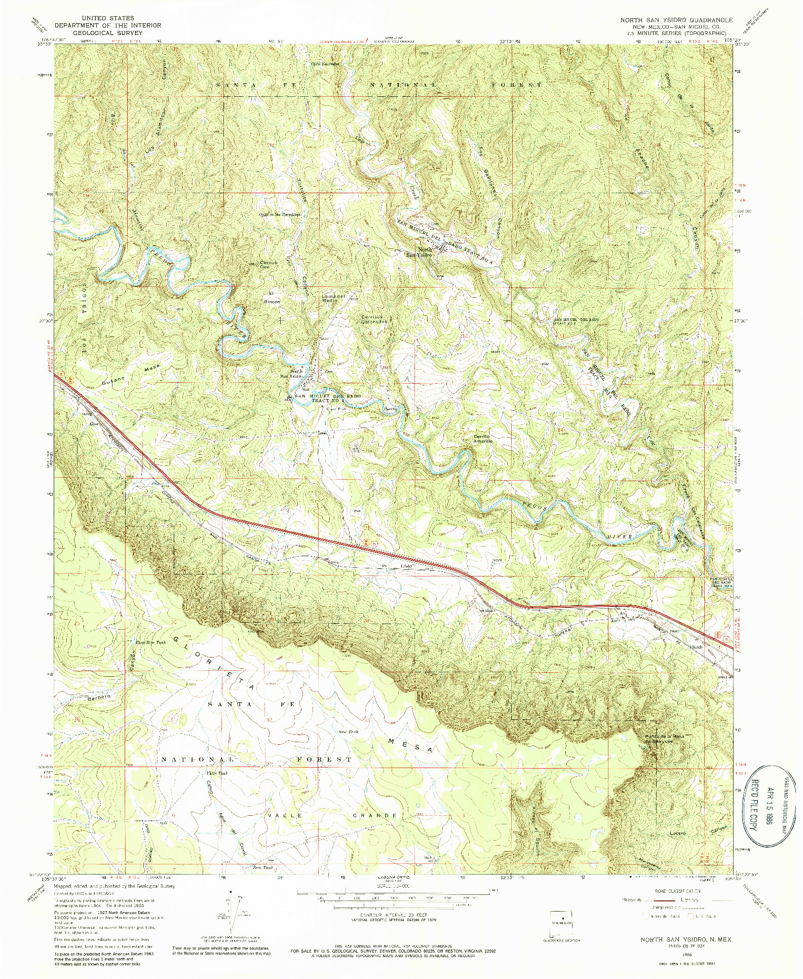 USGS 1:24000-SCALE QUADRANGLE FOR NORTH SAN YSIDRO, NM 1966