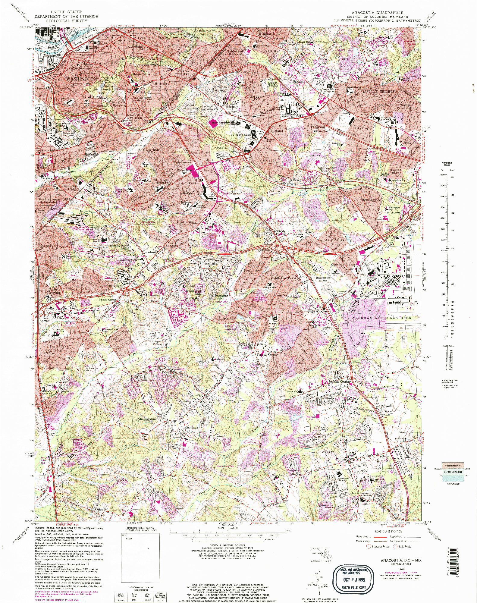 USGS 1:24000-SCALE QUADRANGLE FOR ANACOSTIA, DC 1965