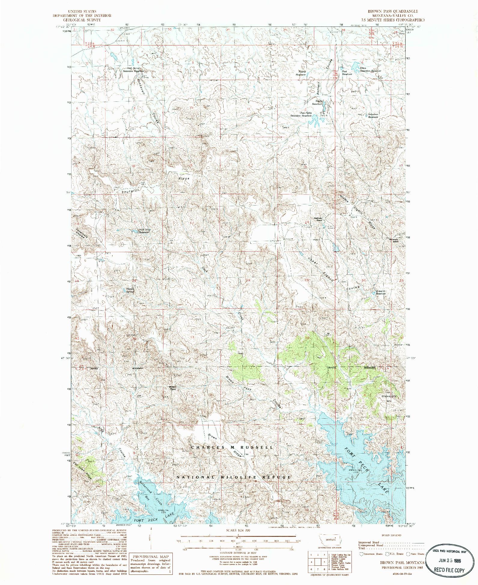 USGS 1:24000-SCALE QUADRANGLE FOR BROWN PASS, MT 1985