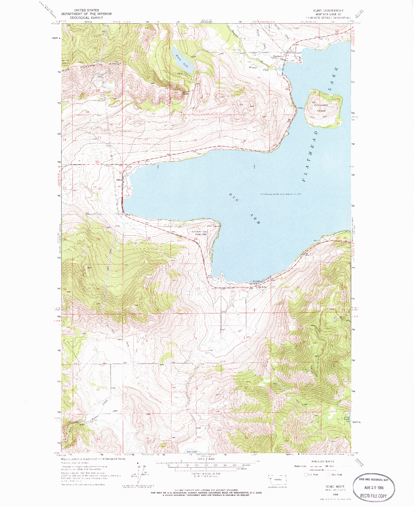 USGS 1:24000-SCALE QUADRANGLE FOR ELMO, MT 1964