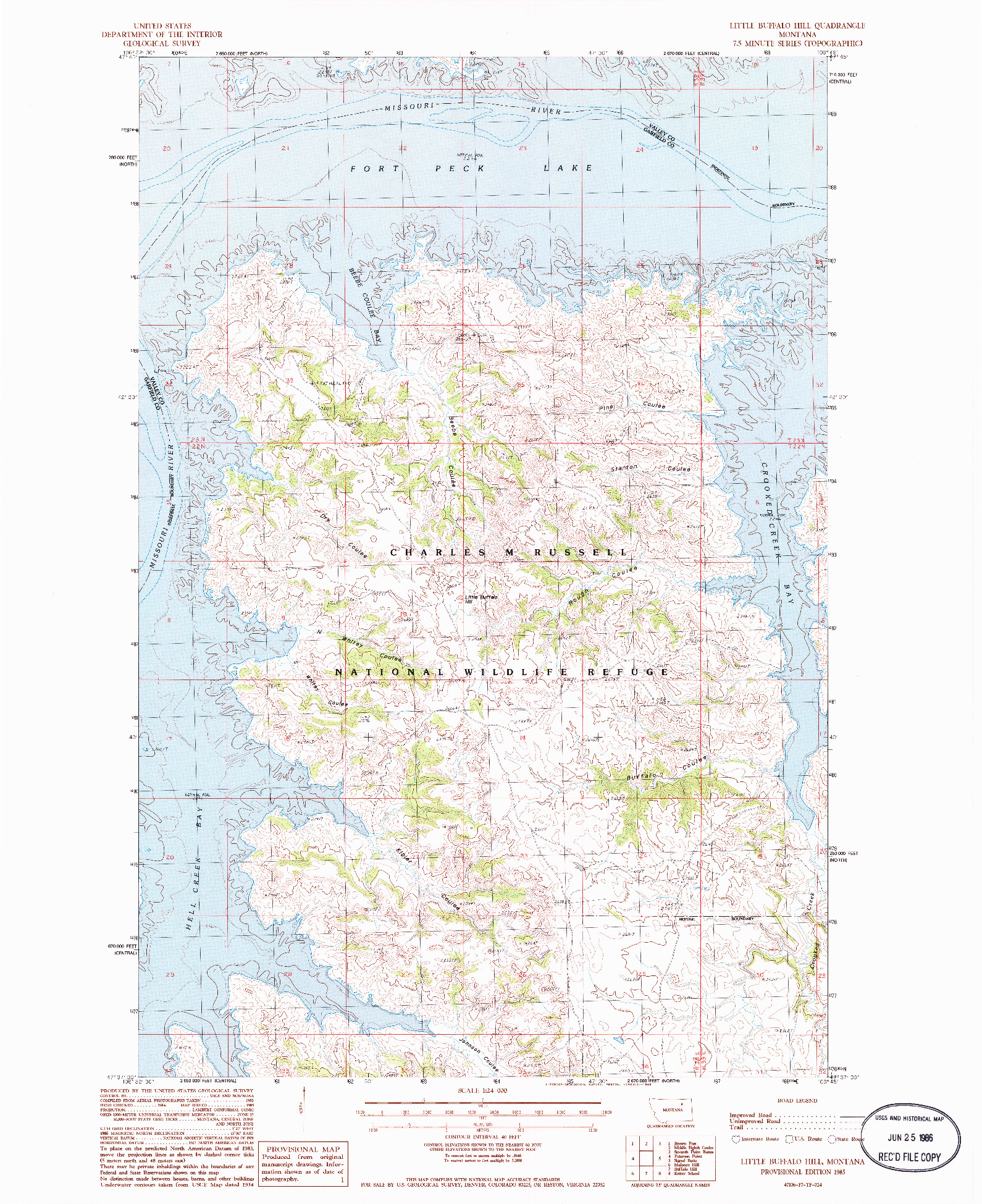 USGS 1:24000-SCALE QUADRANGLE FOR LITTLE BUFFALO HILL, MT 1985