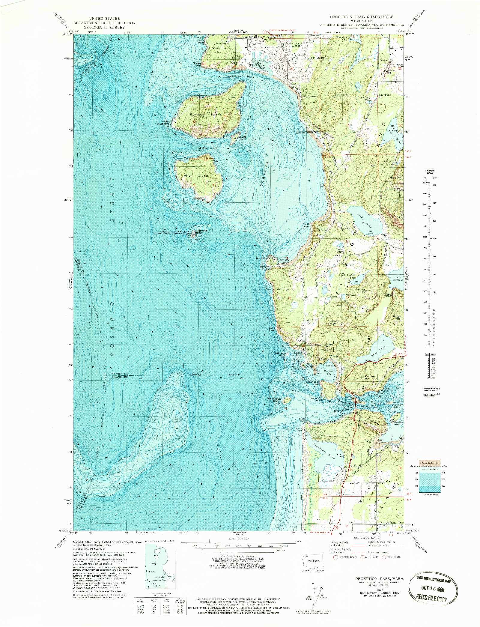 USGS 1:24000-SCALE QUADRANGLE FOR DECEPTION PASS, WA 1978