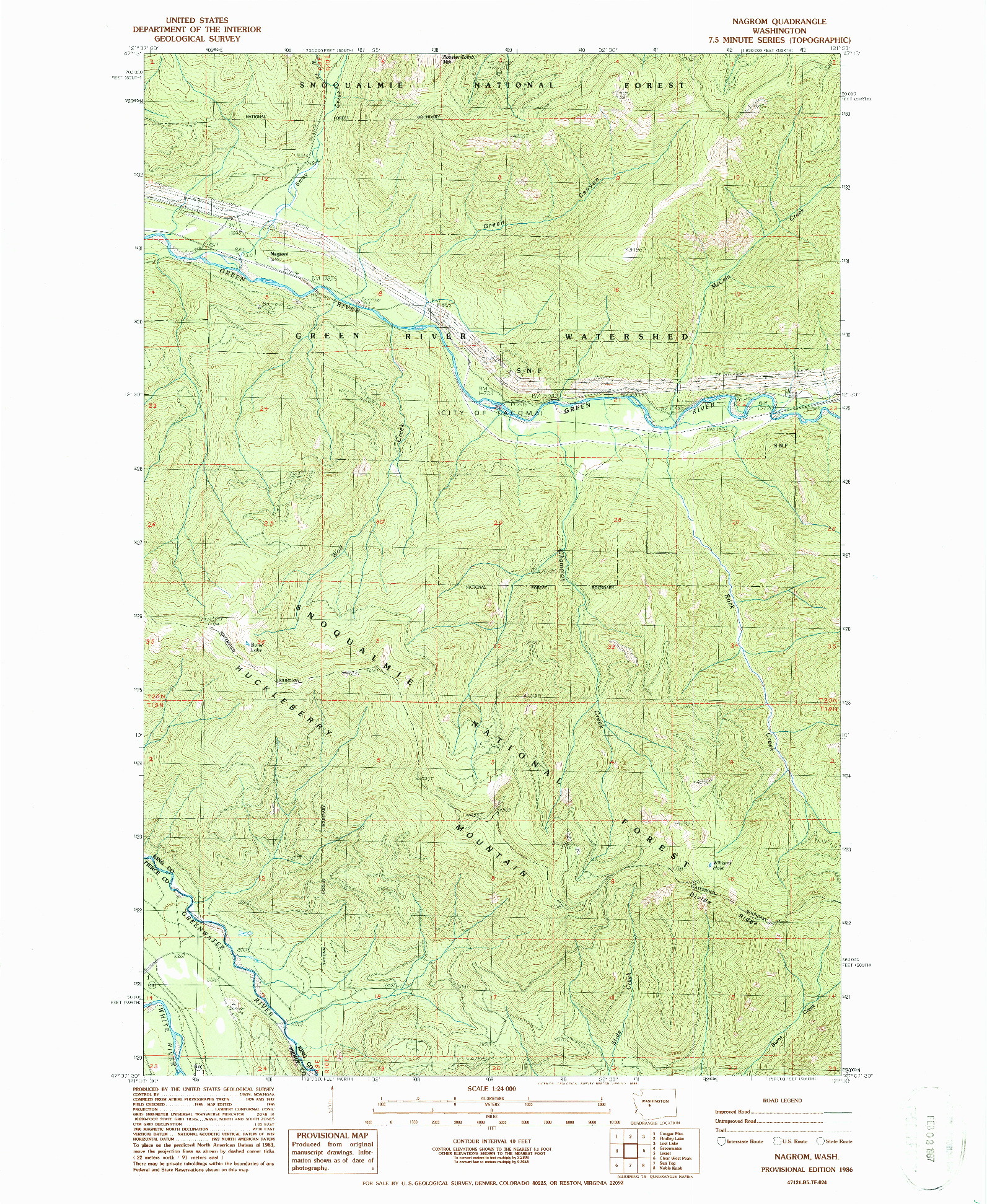 USGS 1:24000-SCALE QUADRANGLE FOR NAGROM, WA 1986