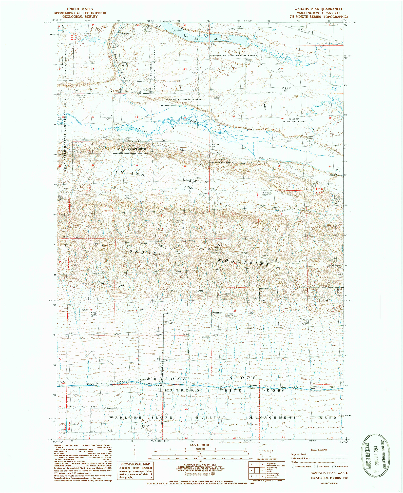 USGS 1:24000-SCALE QUADRANGLE FOR WAHATIS PEAK, WA 1986