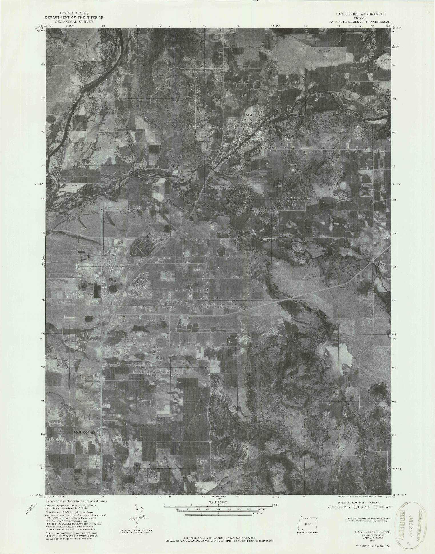 USGS 1:24000-SCALE QUADRANGLE FOR EAGLE POINT, OR 1974