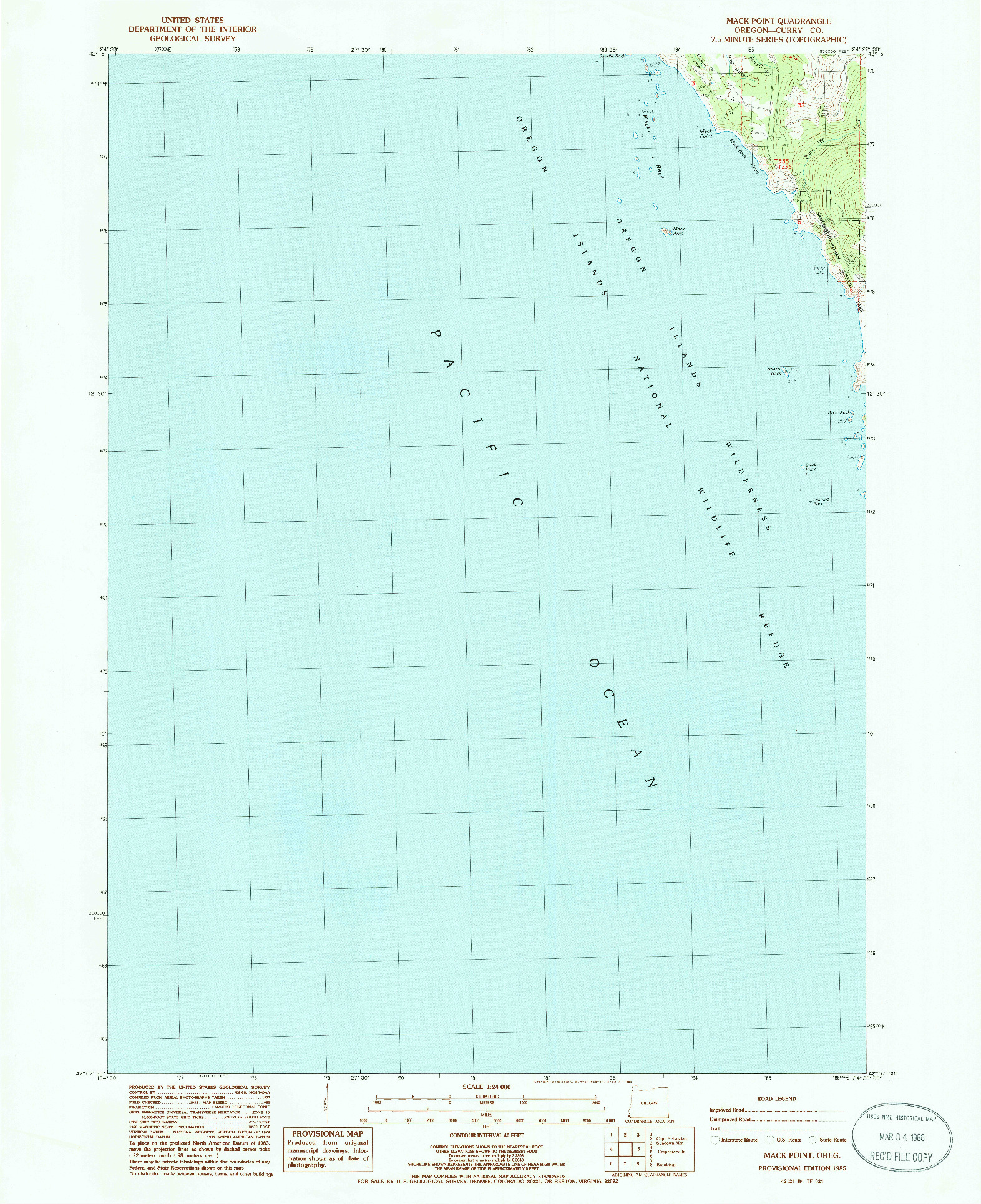 USGS 1:24000-SCALE QUADRANGLE FOR MACK POINT, OR 1985