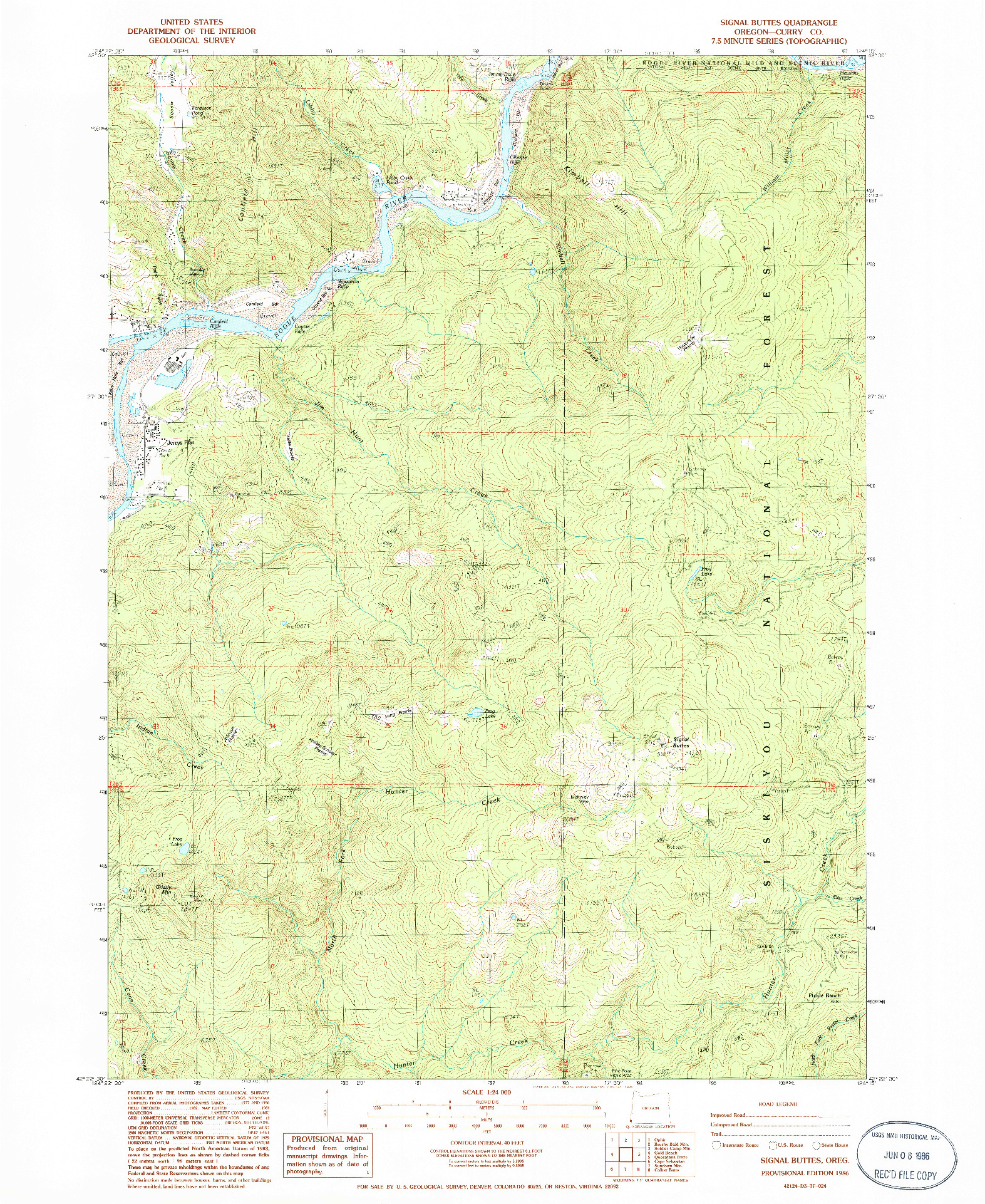 USGS 1:24000-SCALE QUADRANGLE FOR SIGNAL BUTTES, OR 1986