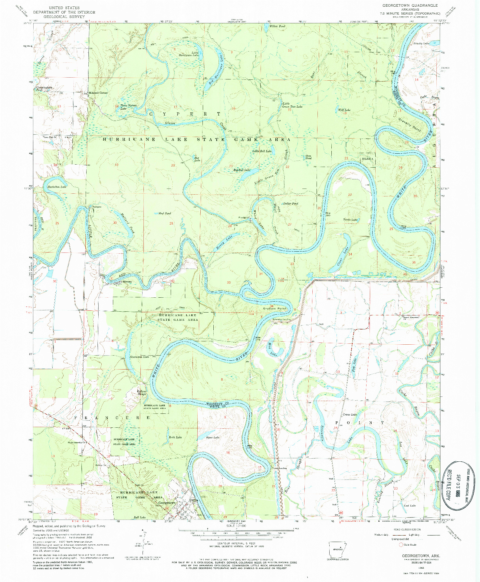 USGS 1:24000-SCALE QUADRANGLE FOR GEORGETOWN, AR 1968