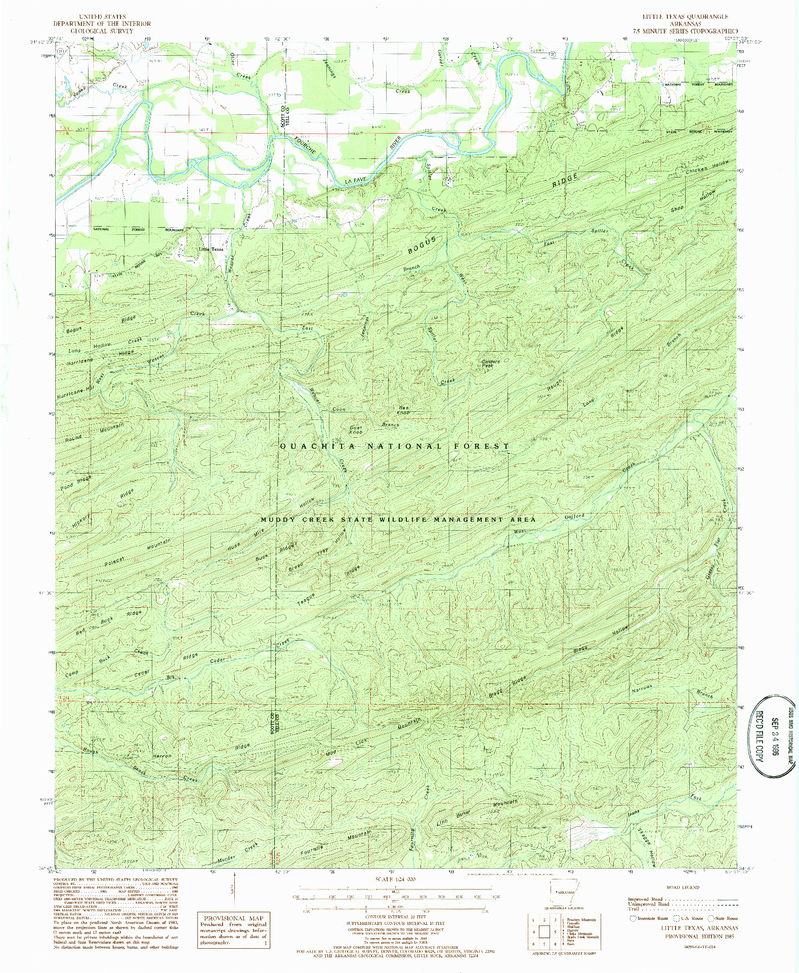 USGS 1:24000-SCALE QUADRANGLE FOR LITTLE TEXAS, AR 1985