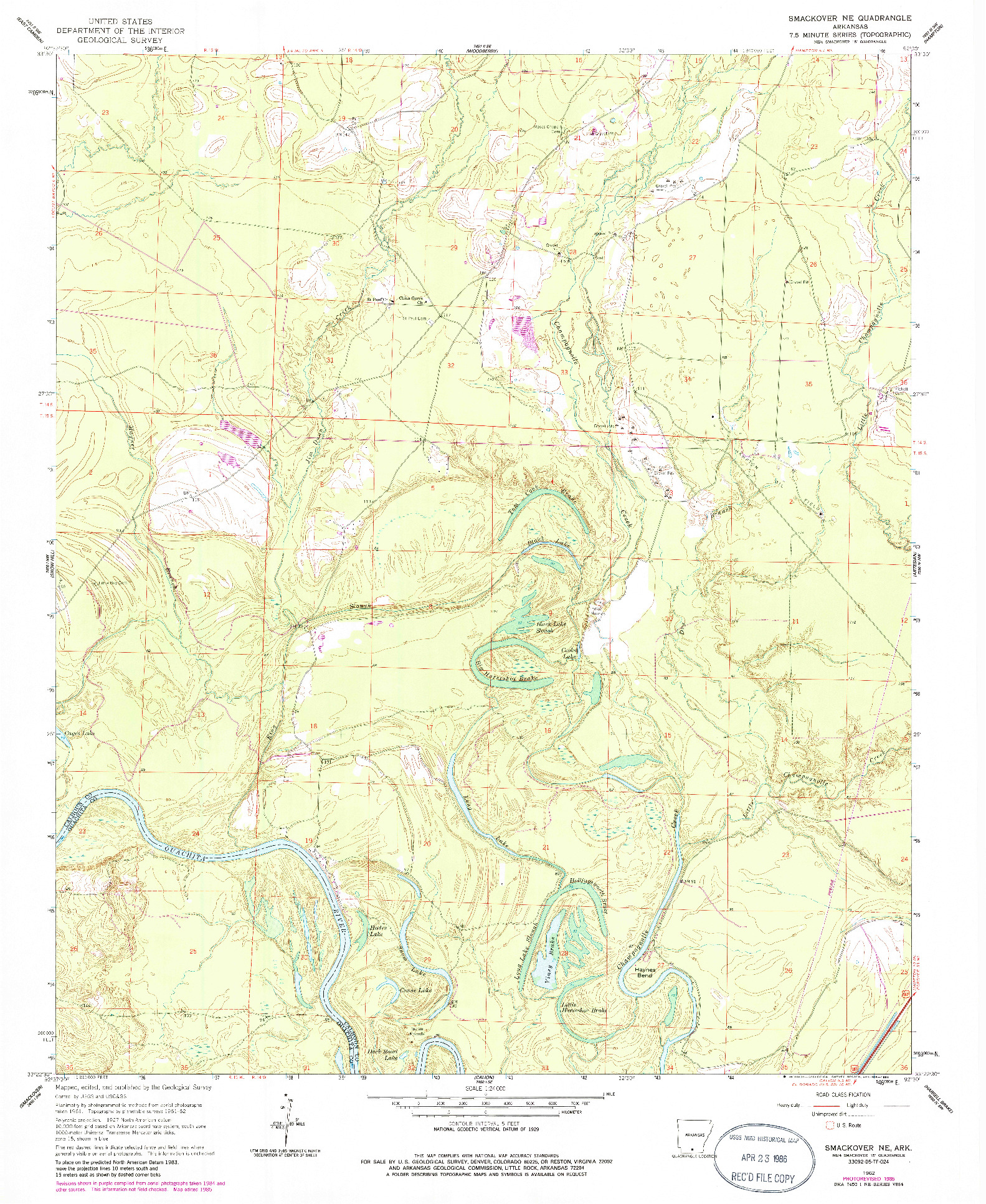 USGS 1:24000-SCALE QUADRANGLE FOR SMACKOVER NE, AR 1962