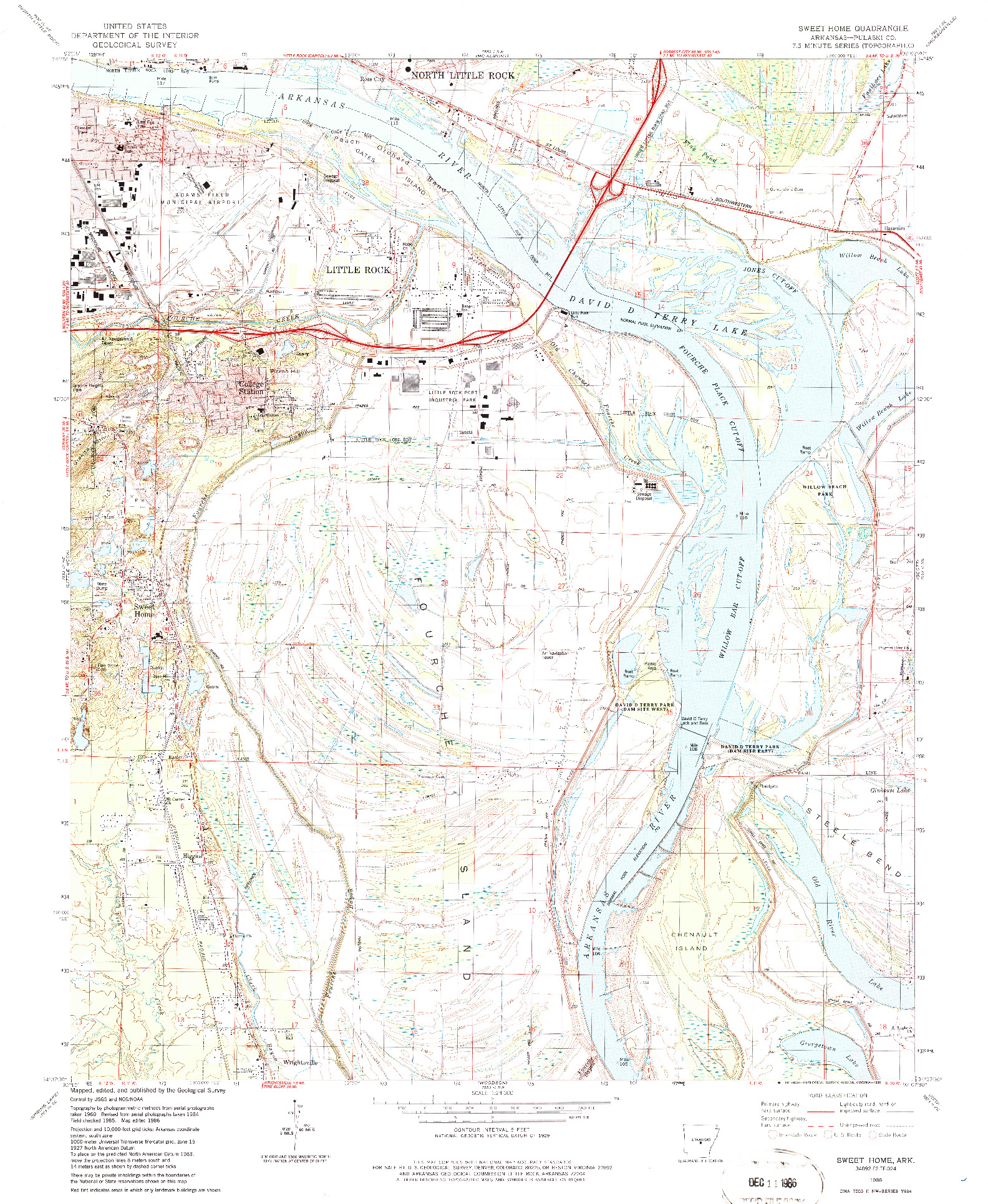 USGS 1:24000-SCALE QUADRANGLE FOR SWEET HOME, AR 1986