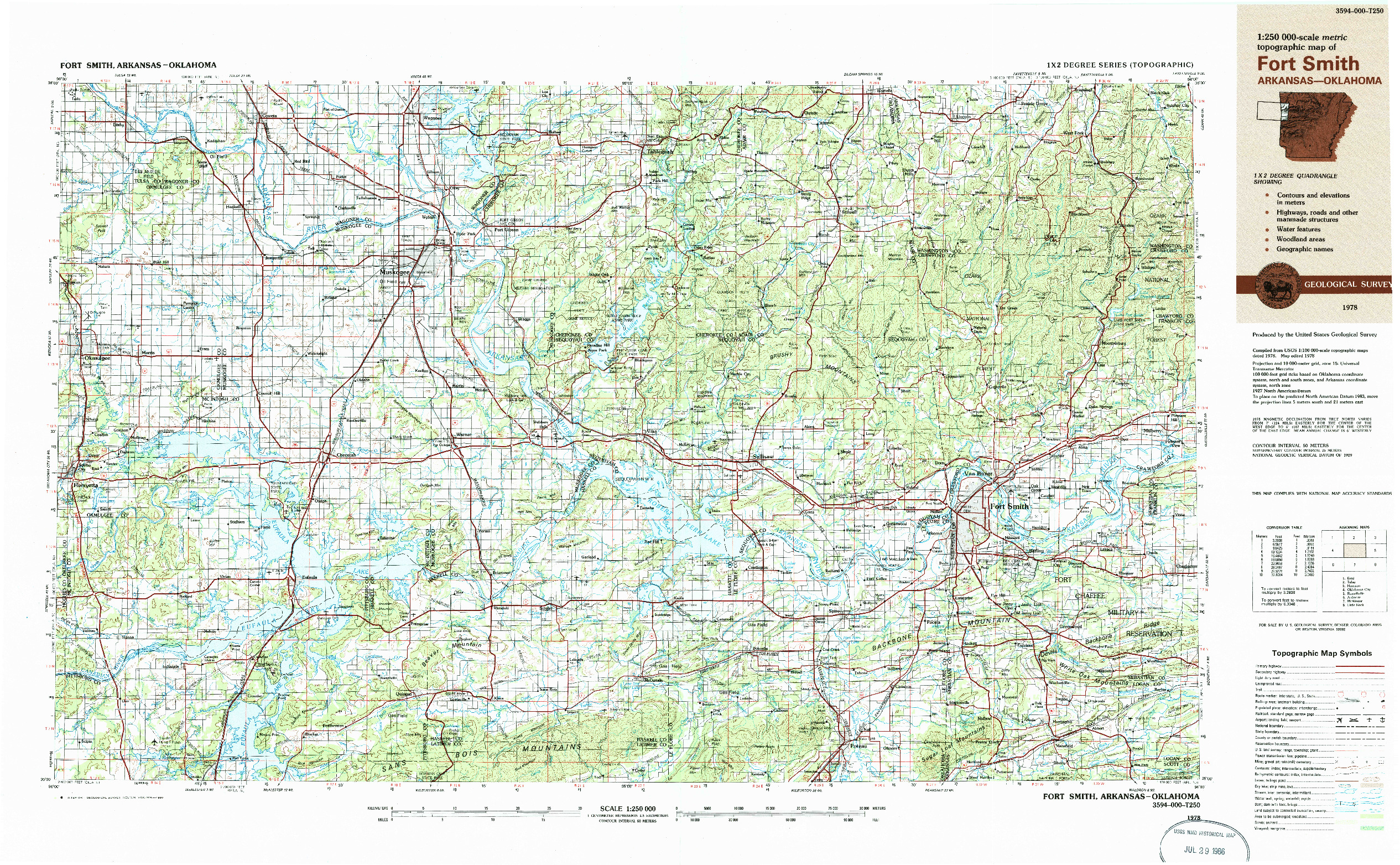 USGS 1:250000-SCALE QUADRANGLE FOR FORT SMITH, AR 1978