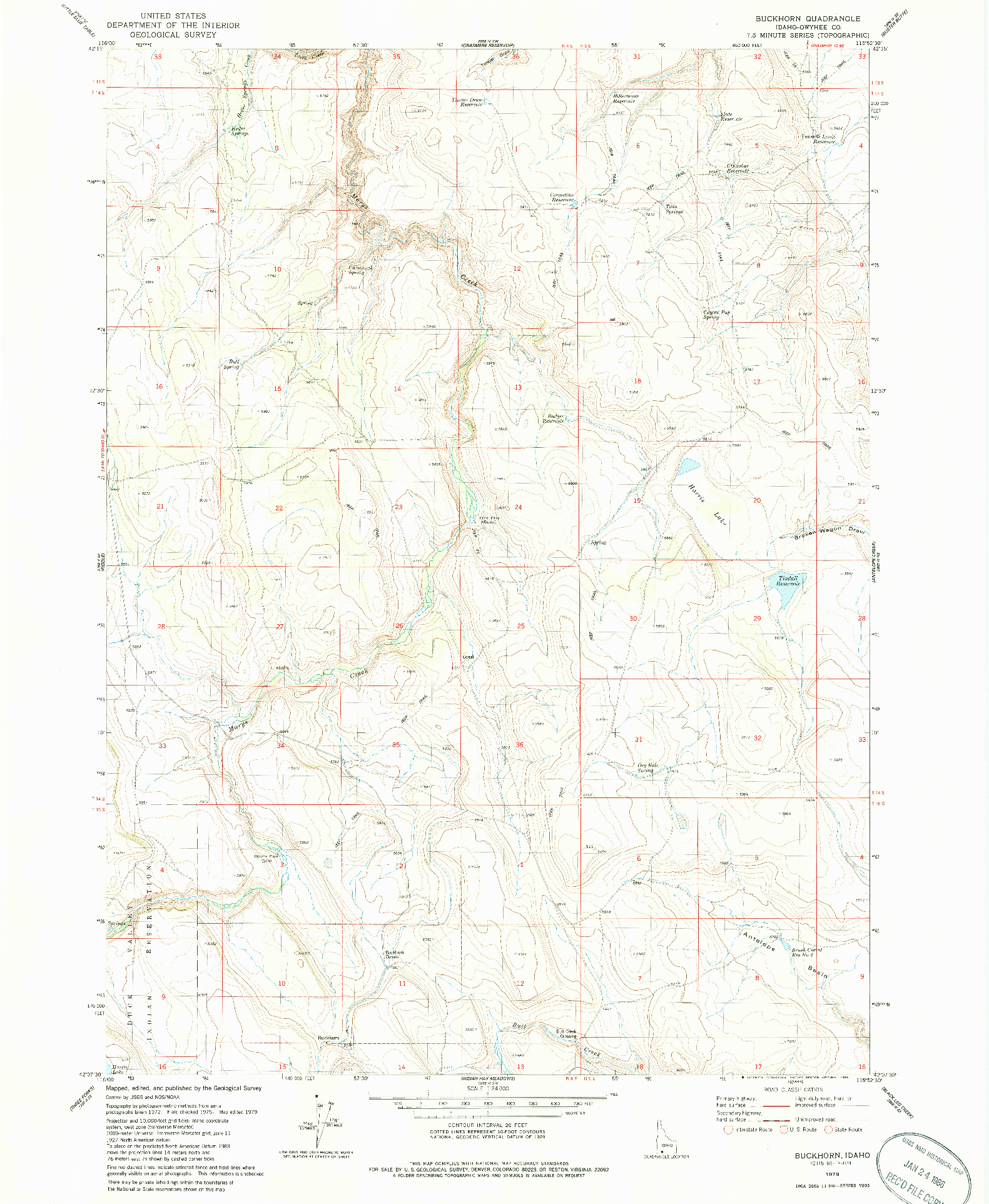 USGS 1:24000-SCALE QUADRANGLE FOR BUCKHORN, ID 1979
