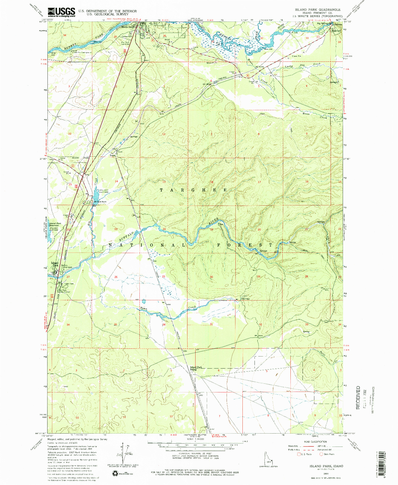 USGS 1:24000-SCALE QUADRANGLE FOR ISLAND PARK, ID 1964