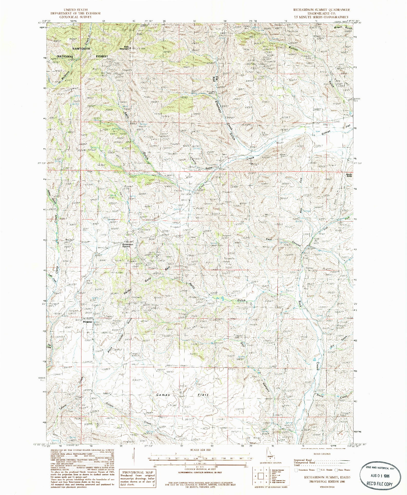 USGS 1:24000-SCALE QUADRANGLE FOR RICHARDSON SUMMIT, ID 1986