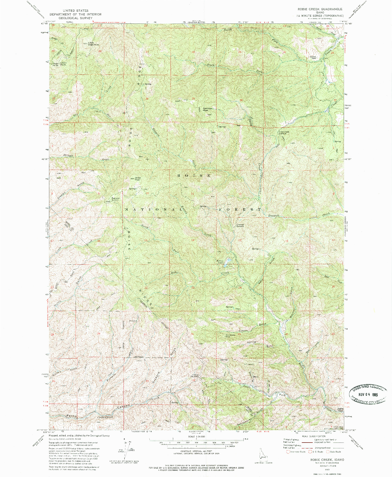 USGS 1:24000-SCALE QUADRANGLE FOR ROBIE CREEK, ID 1949