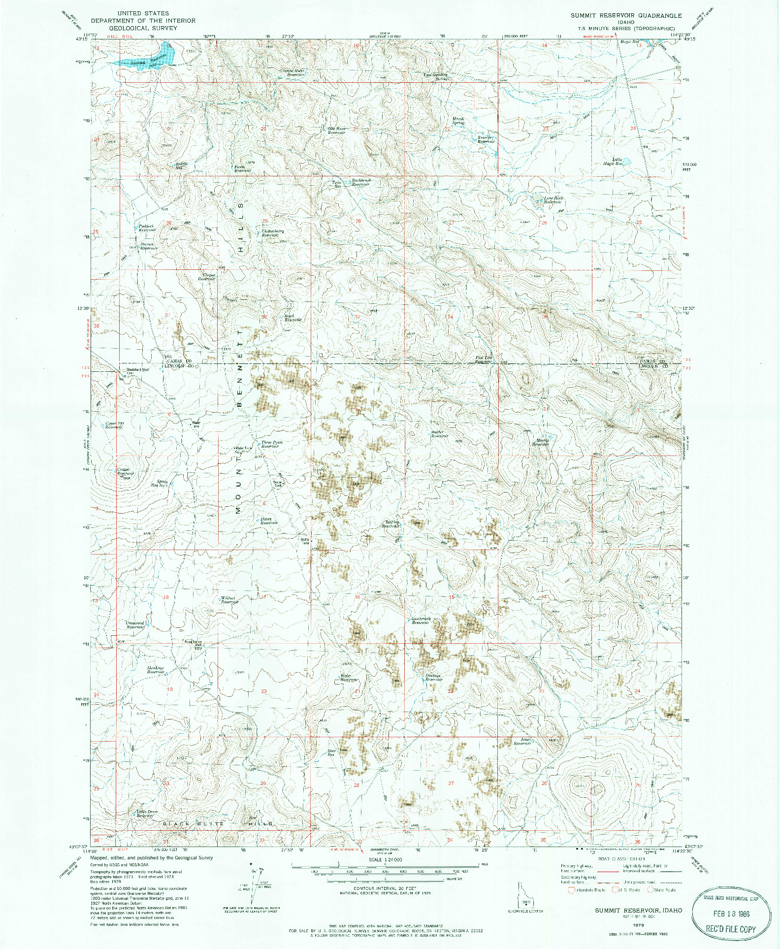 USGS 1:24000-SCALE QUADRANGLE FOR SUMMIT RESERVOIR, ID 1979