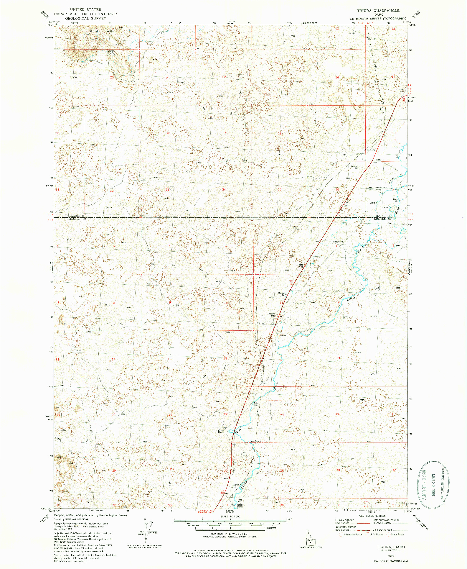 USGS 1:24000-SCALE QUADRANGLE FOR TIKURA, ID 1979