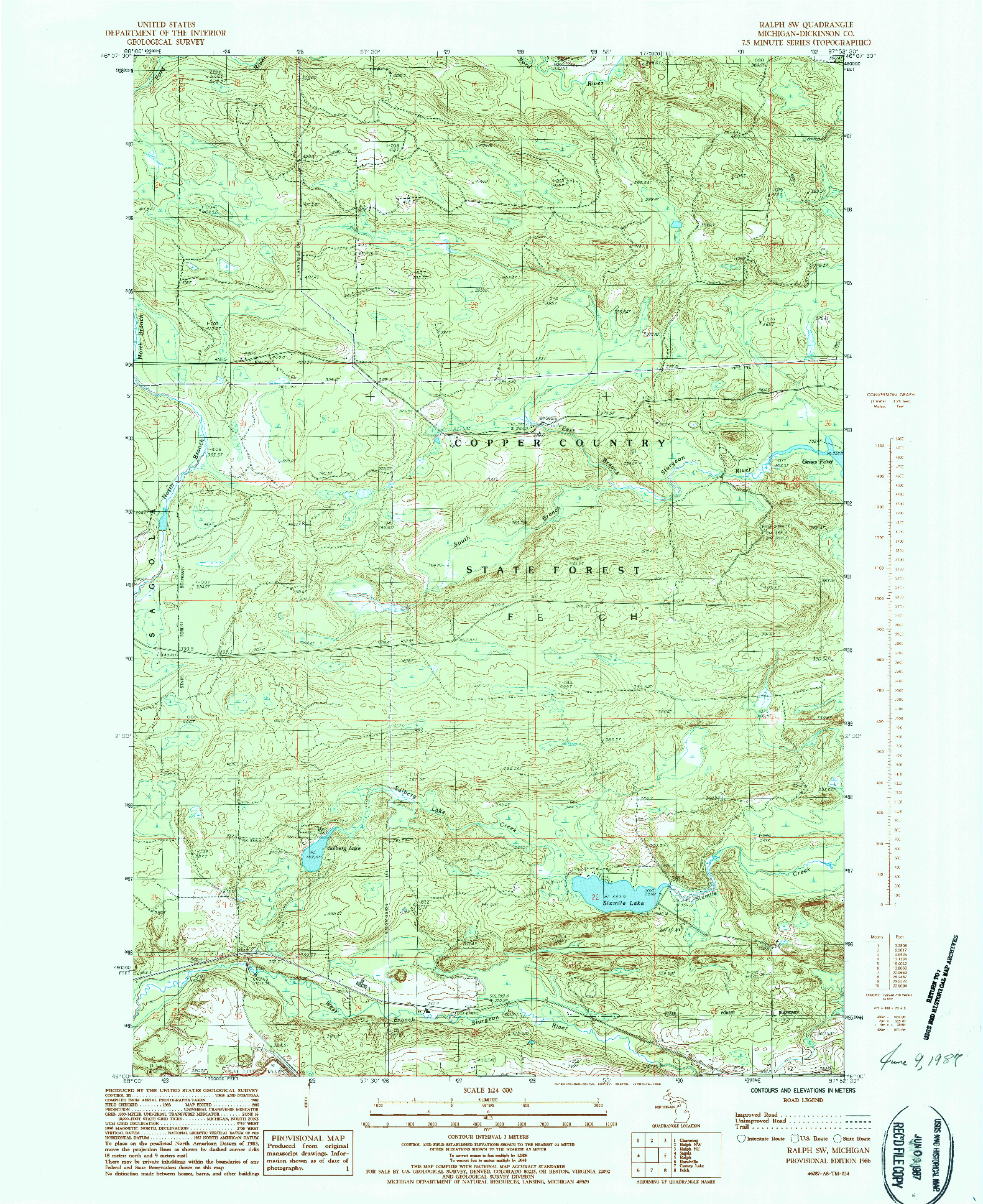 USGS 1:24000-SCALE QUADRANGLE FOR RALPH SW, MI 1986