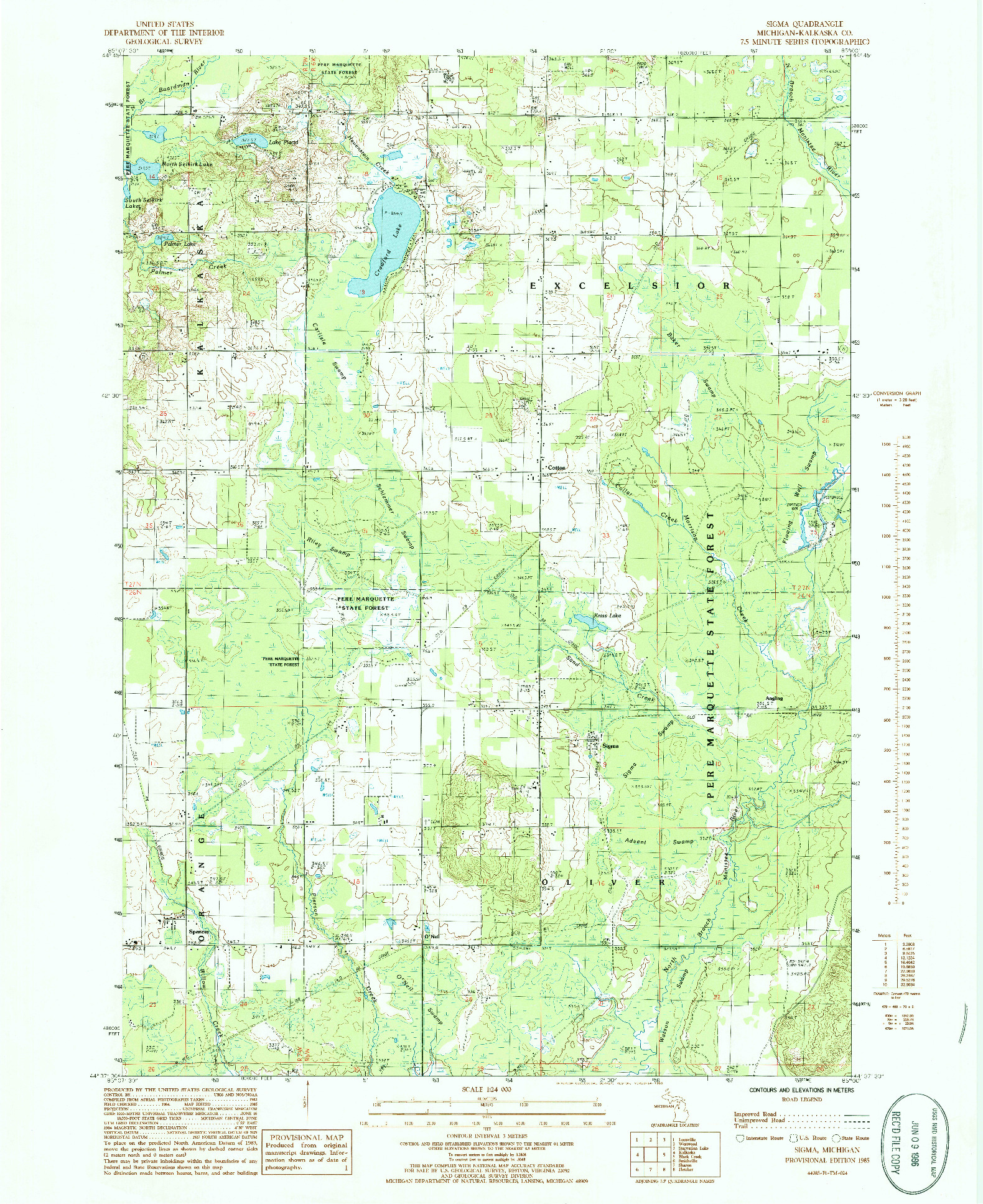 USGS 1:24000-SCALE QUADRANGLE FOR SIGMA, MI 1985