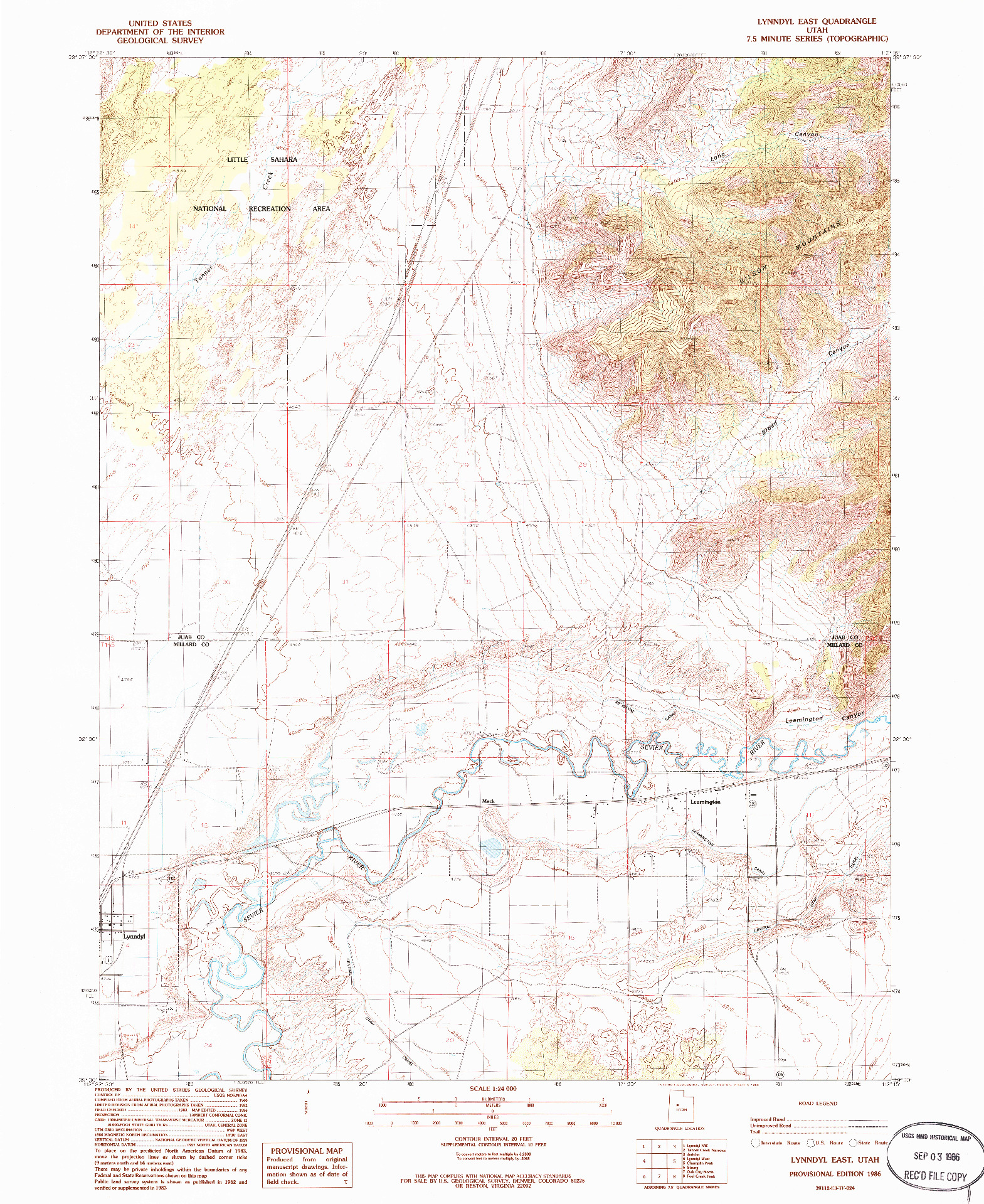 USGS 1:24000-SCALE QUADRANGLE FOR LYNNDYL EAST, UT 1986
