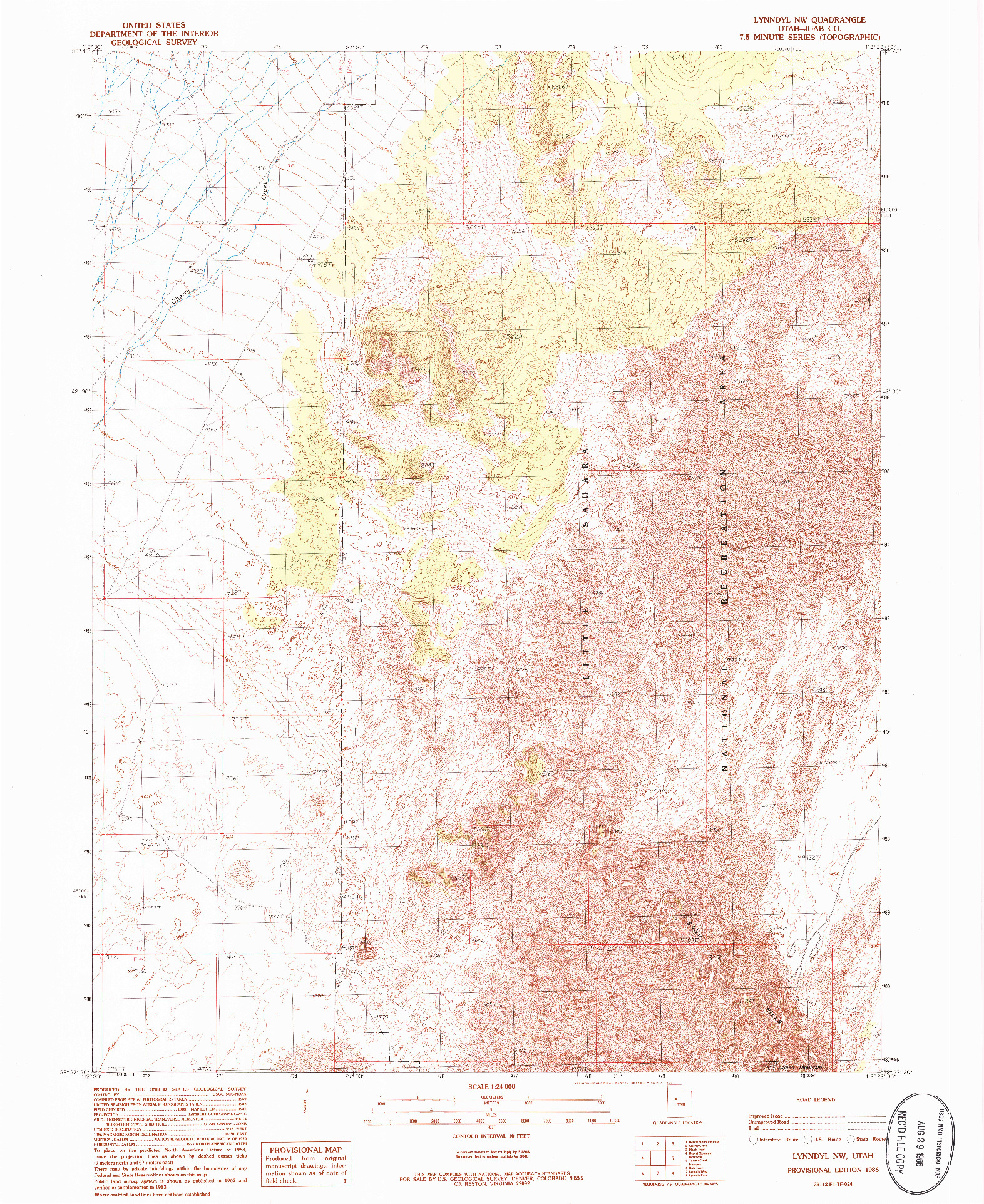 USGS 1:24000-SCALE QUADRANGLE FOR LYNNDYL NW, UT 1986