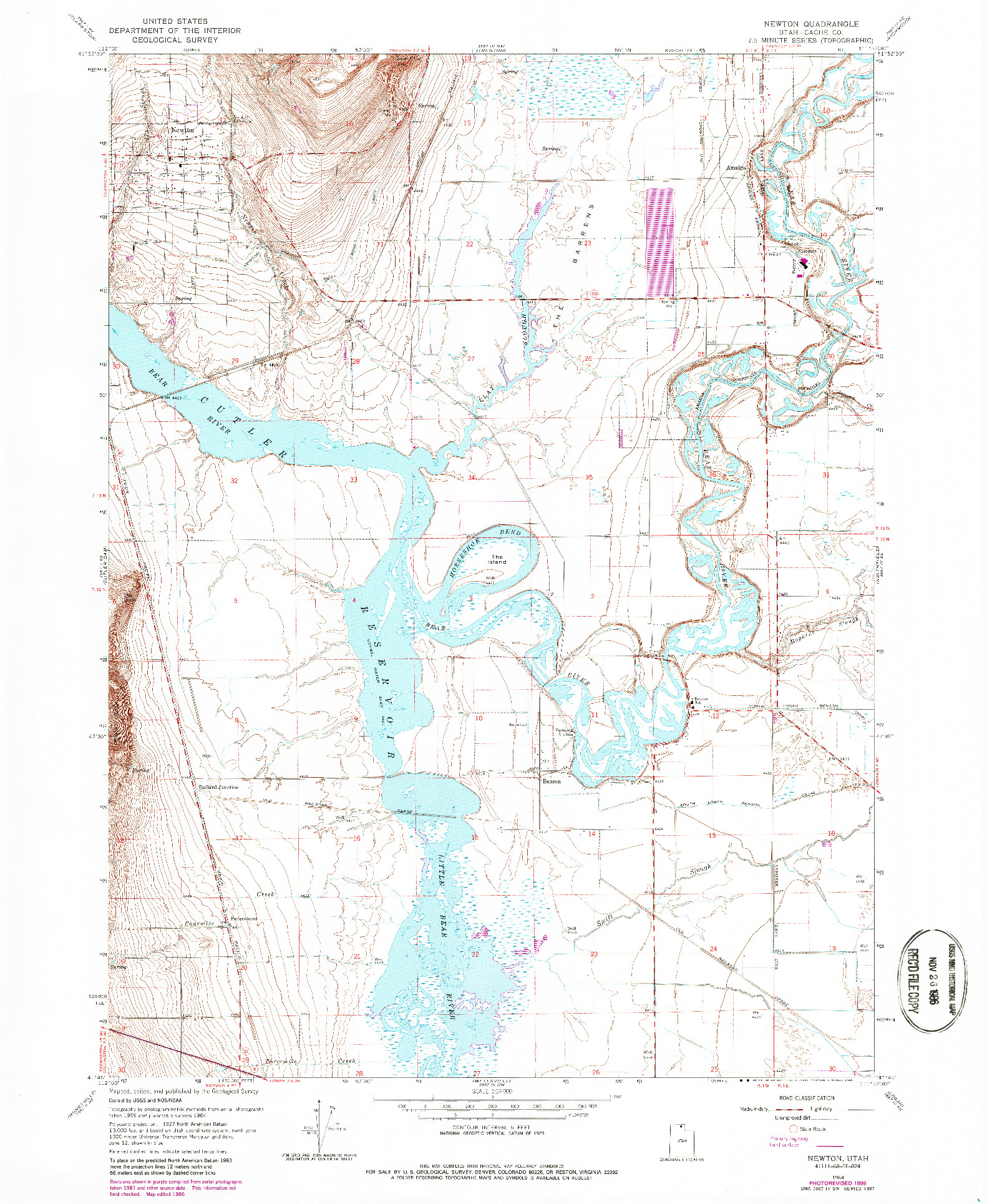 USGS 1:24000-SCALE QUADRANGLE FOR NEWTON, UT 1964