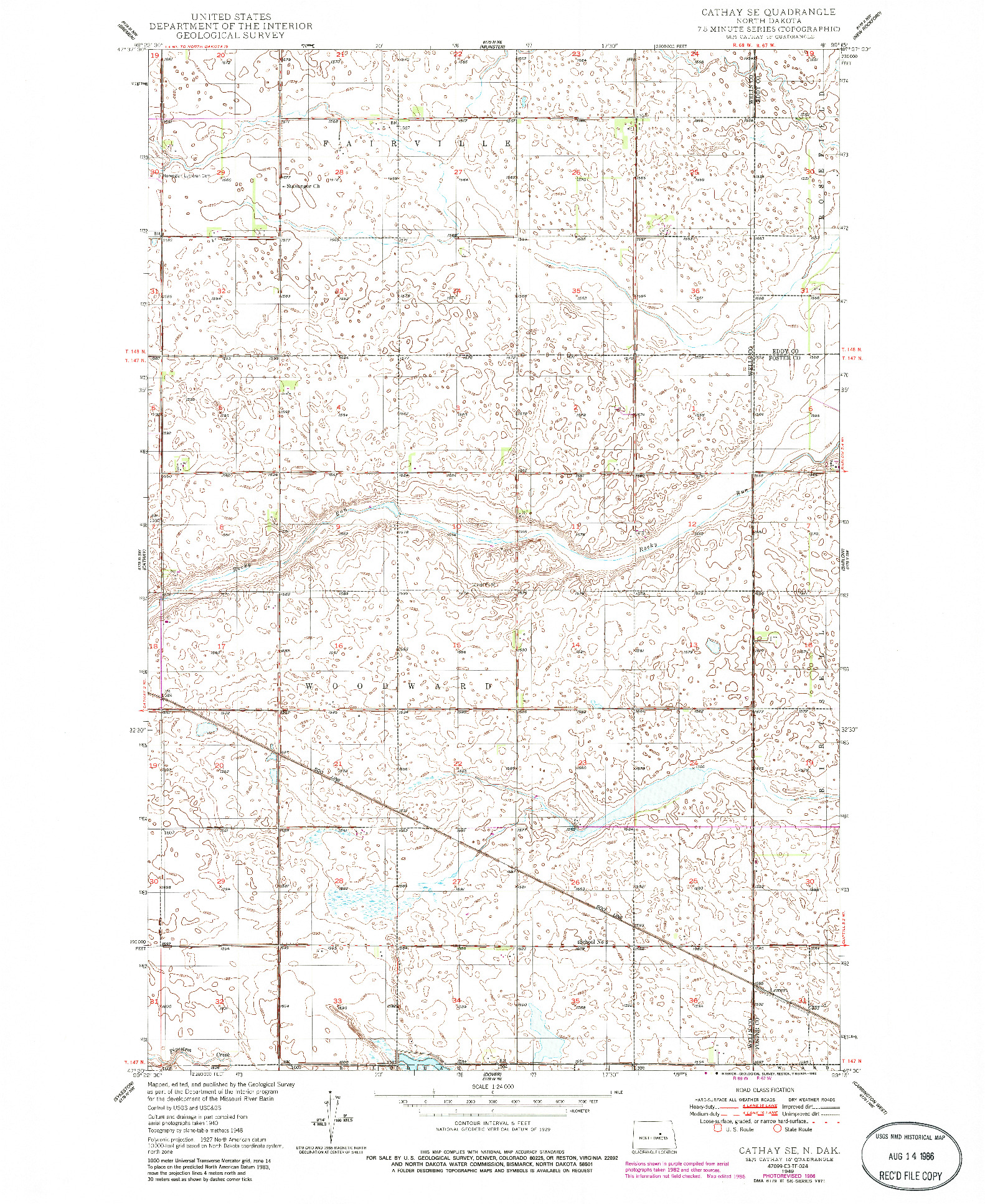 USGS 1:24000-SCALE QUADRANGLE FOR CATHAY SE, ND 1949