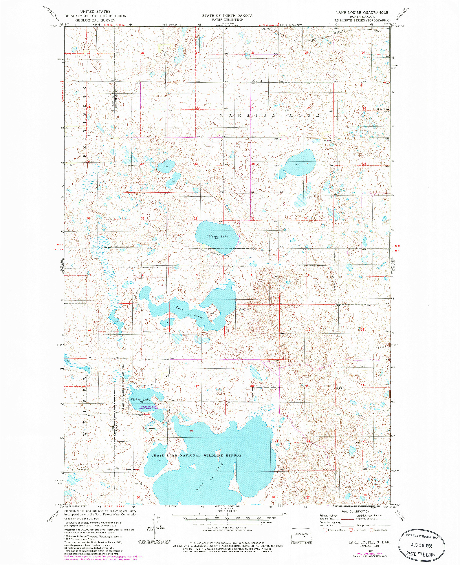 USGS 1:24000-SCALE QUADRANGLE FOR LAKE LOUISE, ND 1972