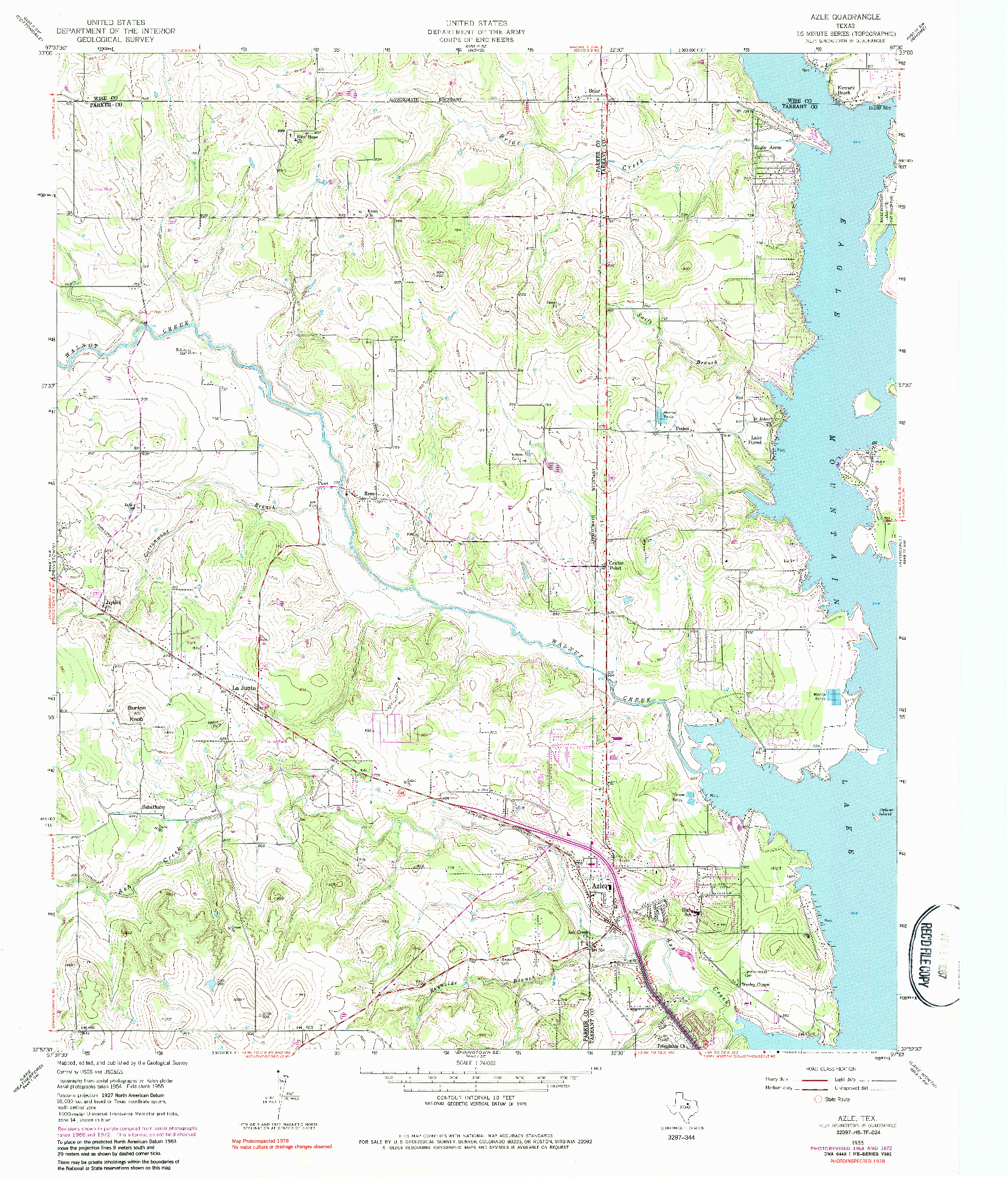 USGS 1:24000-SCALE QUADRANGLE FOR AZLE, TX 1955