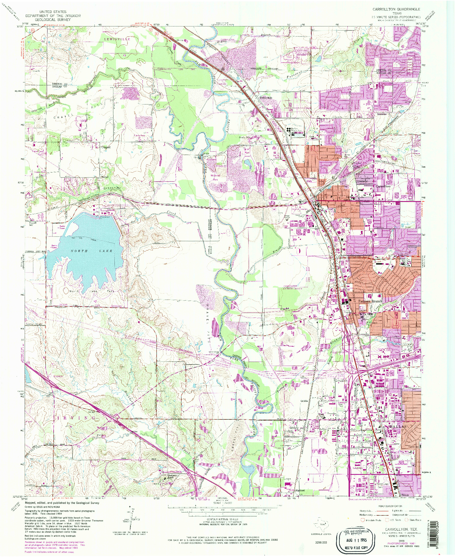 USGS 1:24000-SCALE QUADRANGLE FOR CARROLLTON, TX 1959