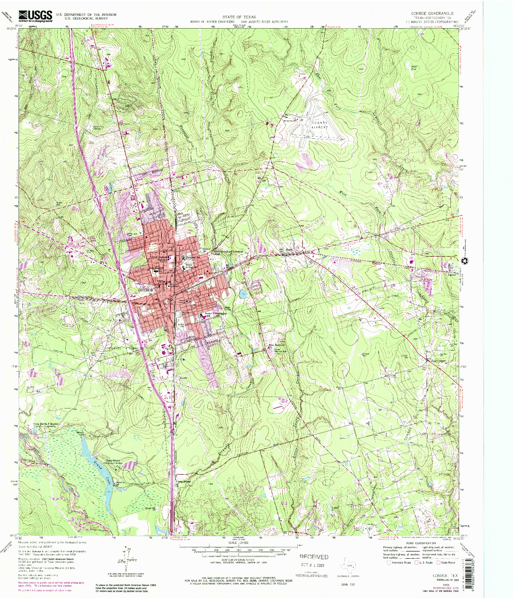 USGS 1:24000-SCALE QUADRANGLE FOR CONROE, TX 1958