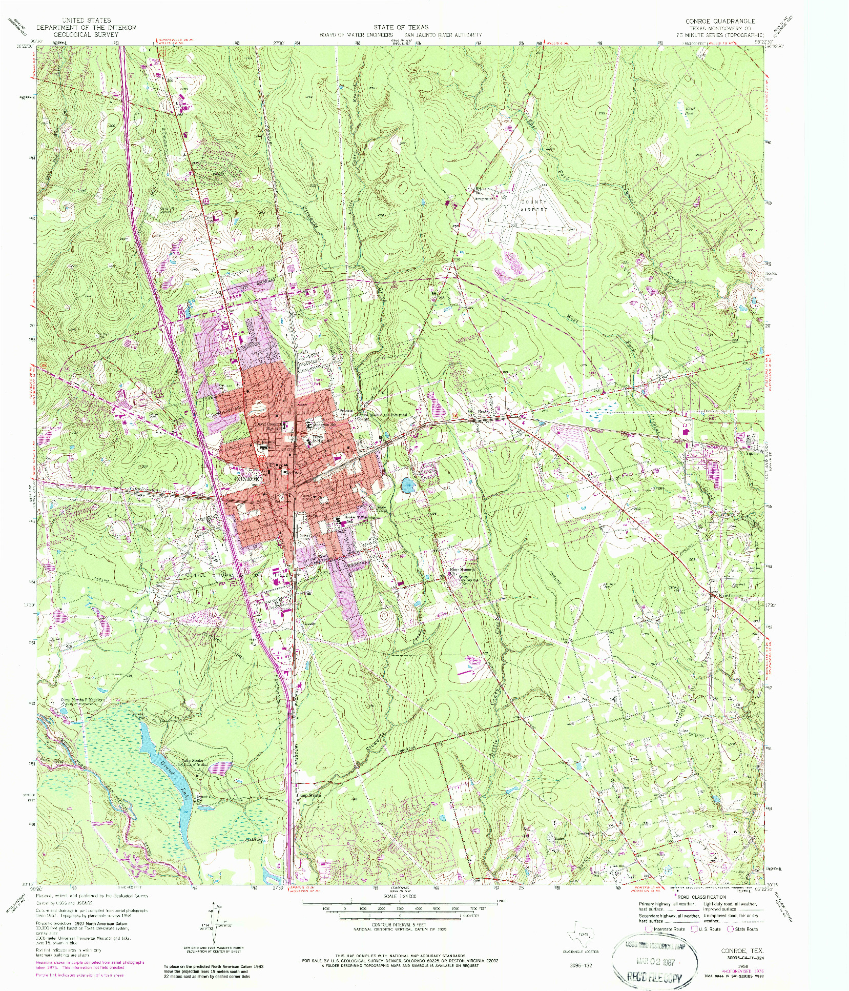 USGS 1:24000-SCALE QUADRANGLE FOR CONROE, TX 1958