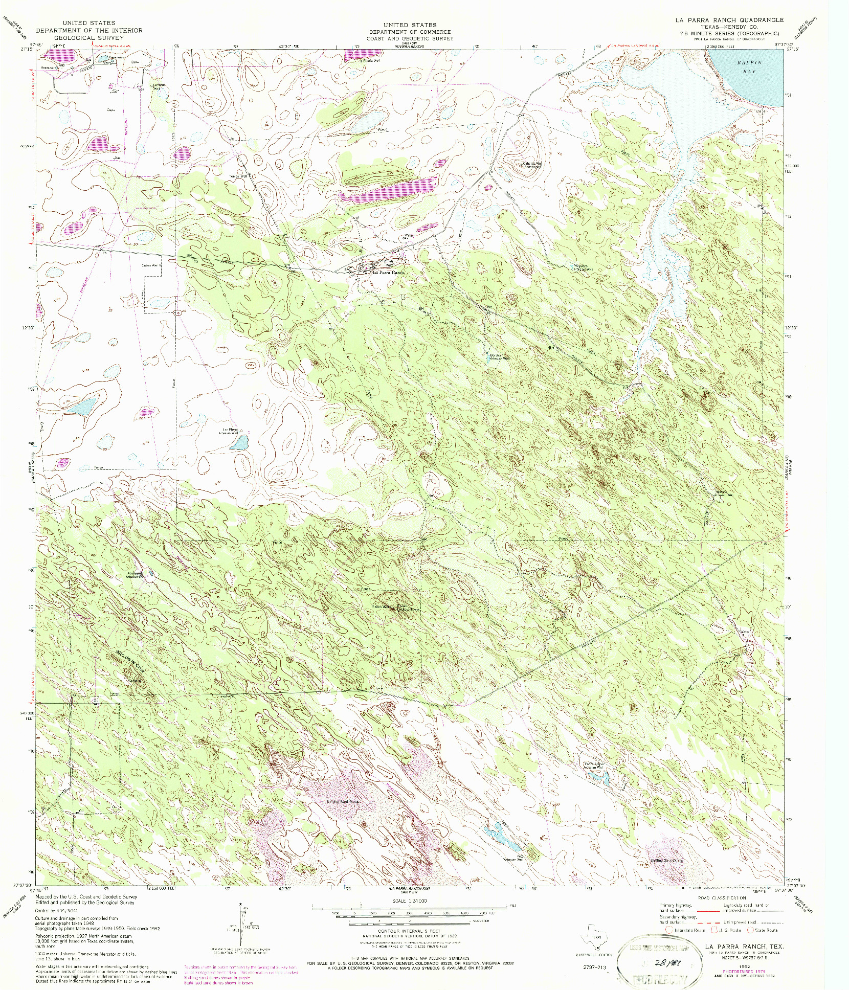 USGS 1:24000-SCALE QUADRANGLE FOR LA PARRA RANCH, TX 1952