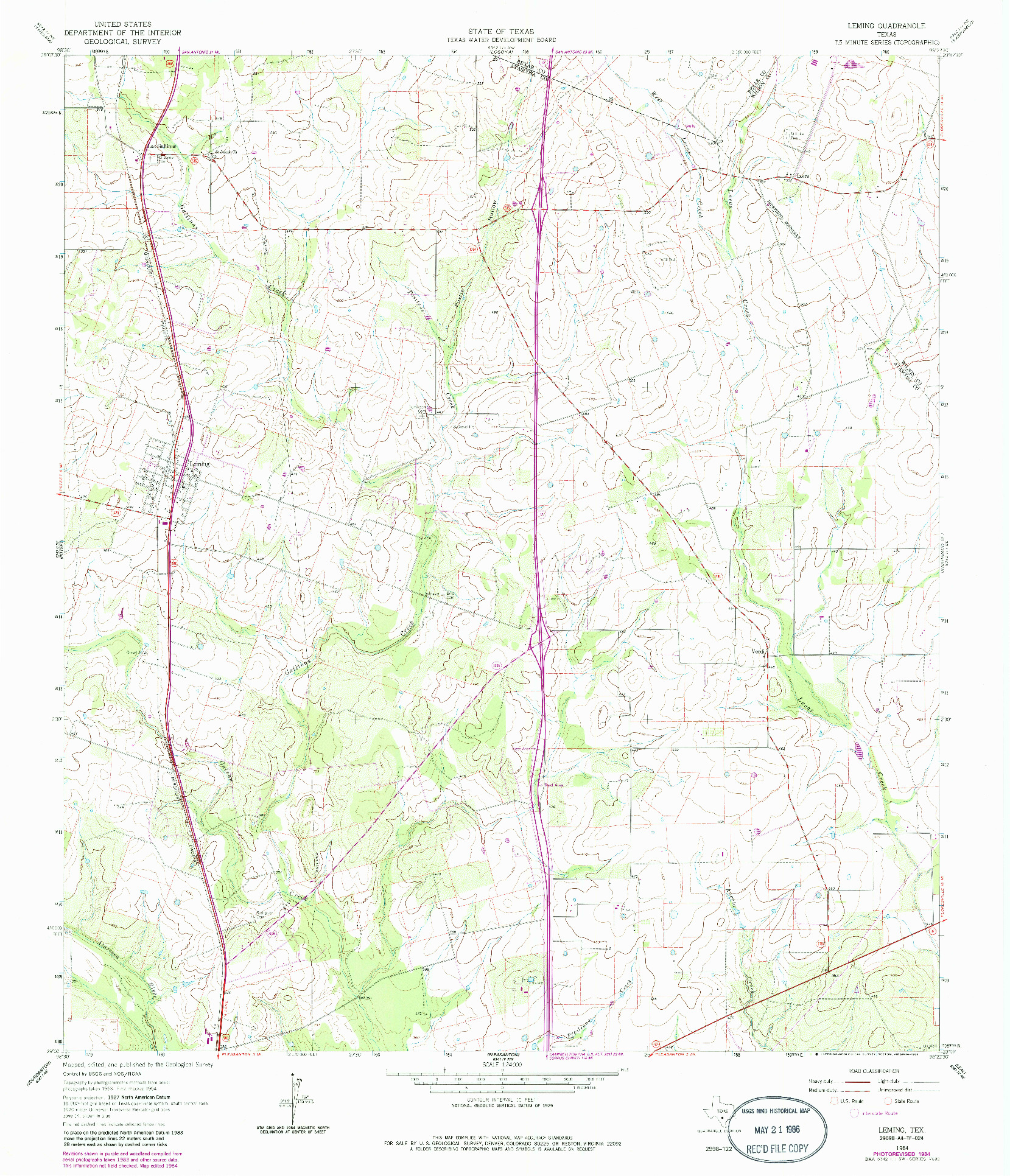 USGS 1:24000-SCALE QUADRANGLE FOR LEMING, TX 1964