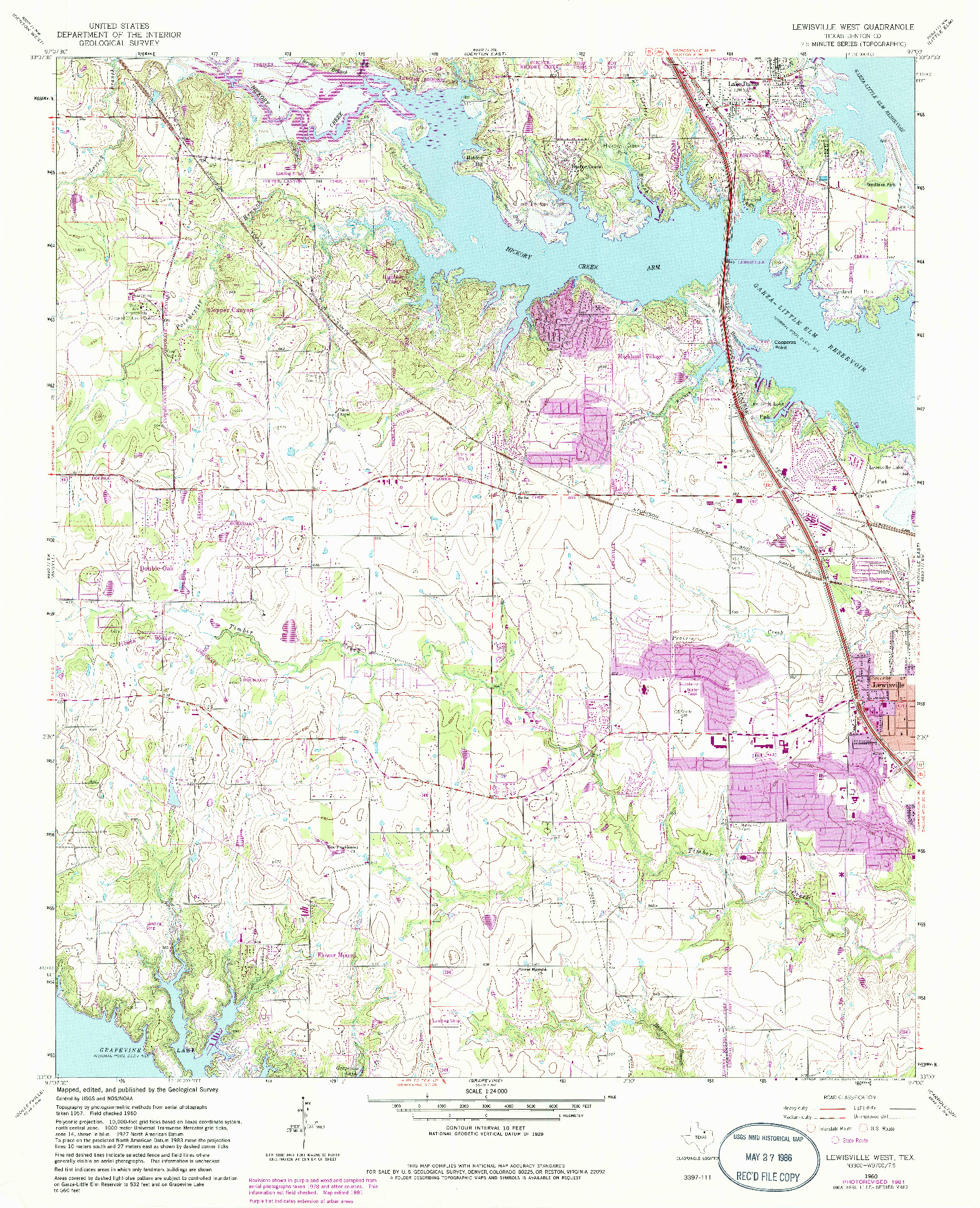 USGS 1:24000-SCALE QUADRANGLE FOR LEWISVILLE WEST, TX 1960