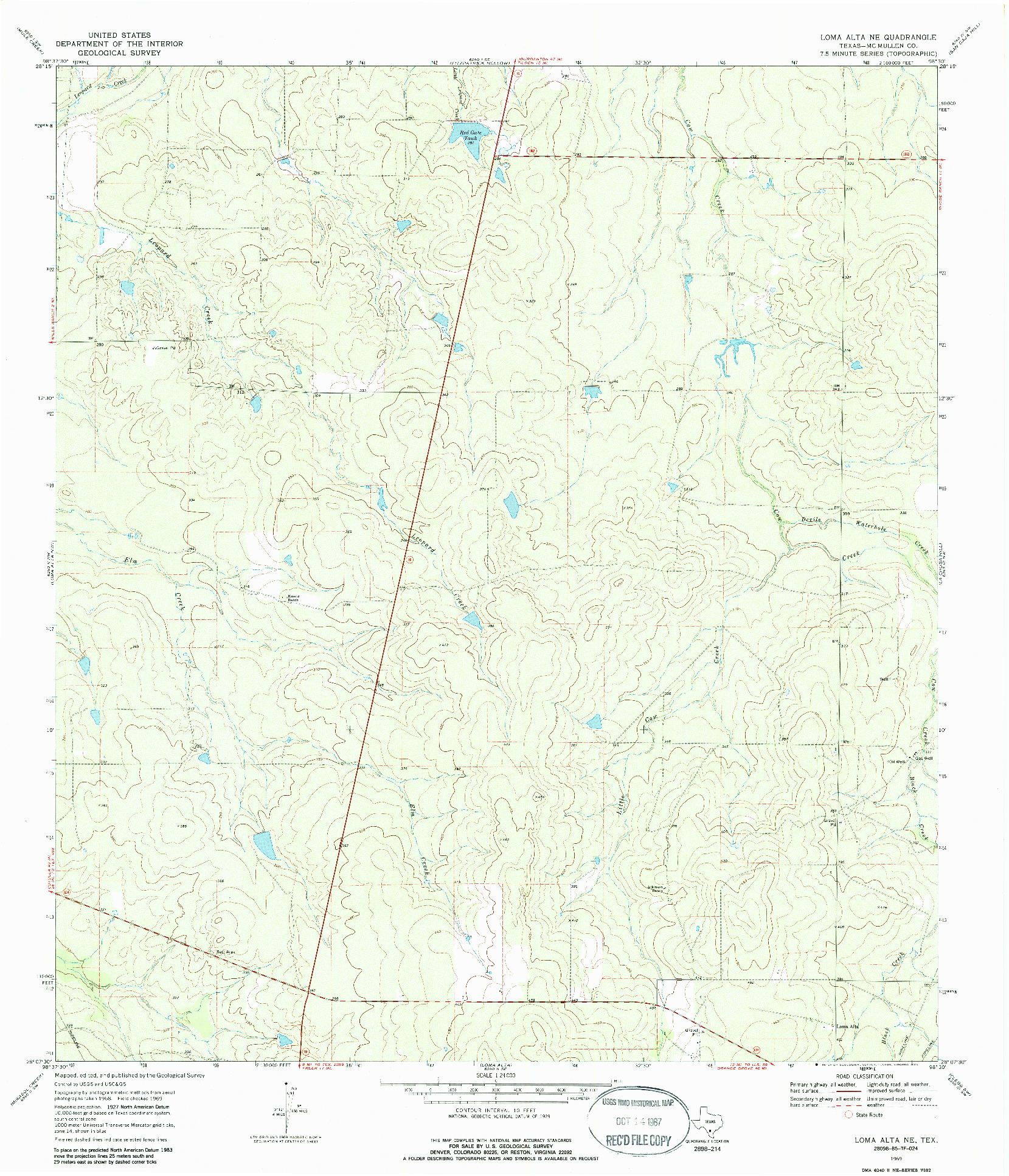 USGS 1:24000-SCALE QUADRANGLE FOR LOMA ALTA NE, TX 1969