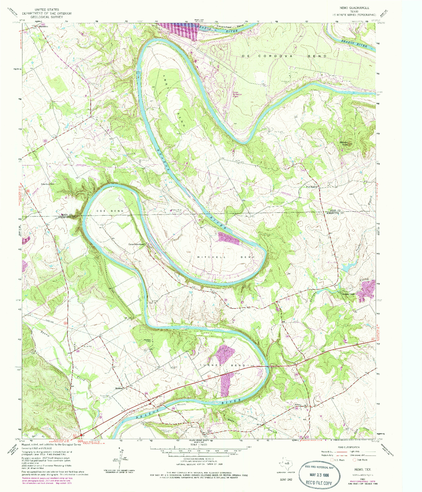 USGS 1:24000-SCALE QUADRANGLE FOR NEMO, TX 1961