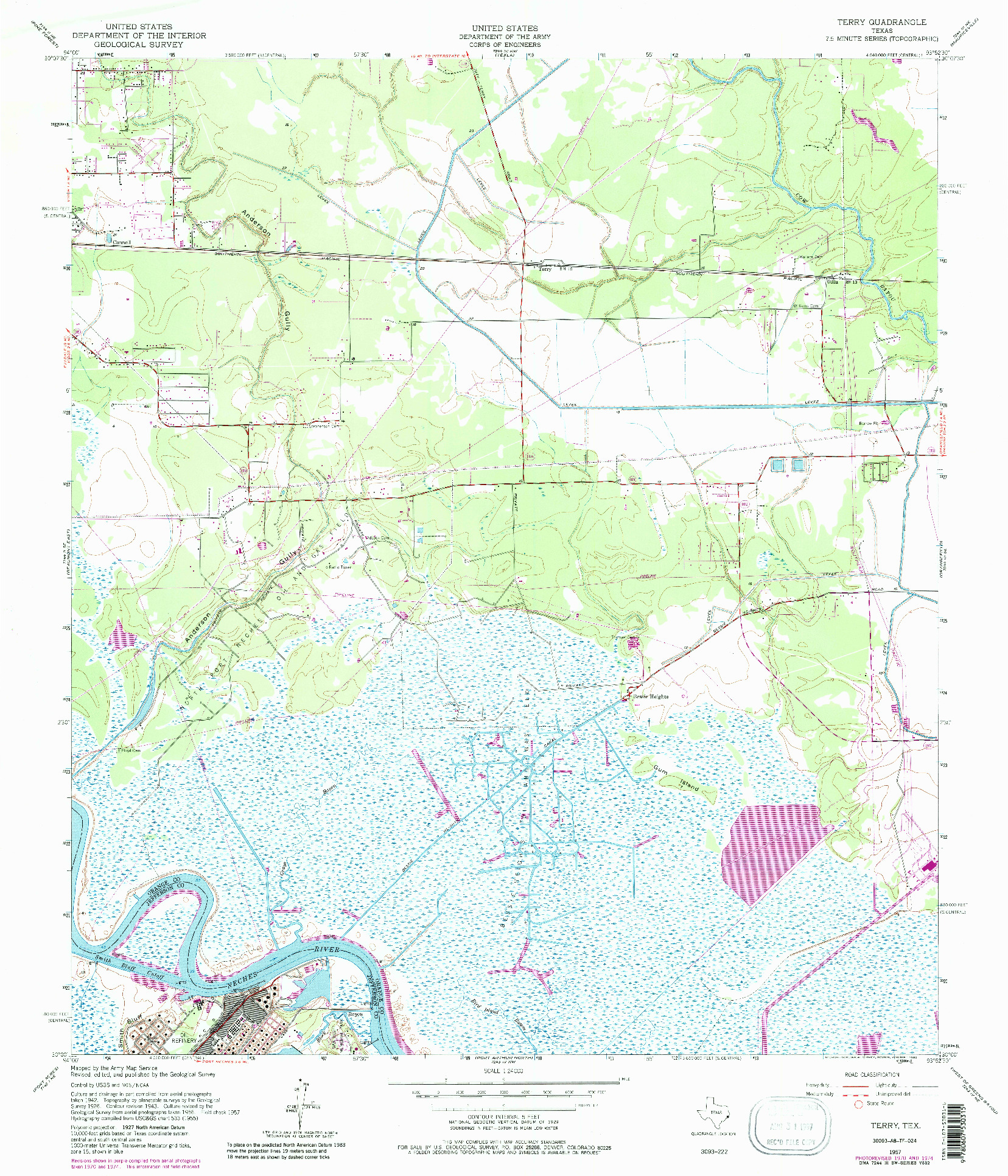 USGS 1:24000-SCALE QUADRANGLE FOR TERRY, TX 1957