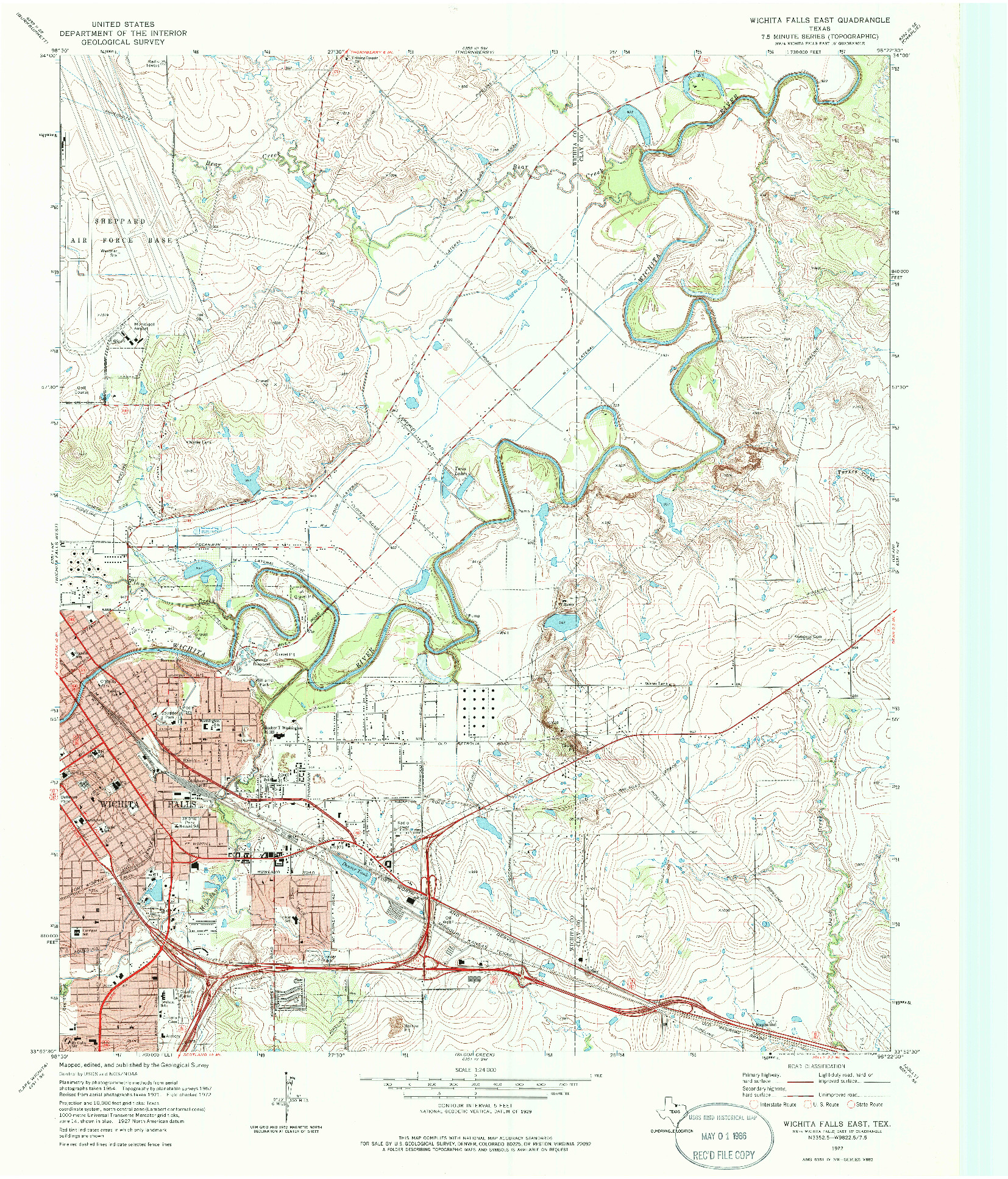 USGS 1:24000-SCALE QUADRANGLE FOR WICHITA FALLS EAST, TX 1972