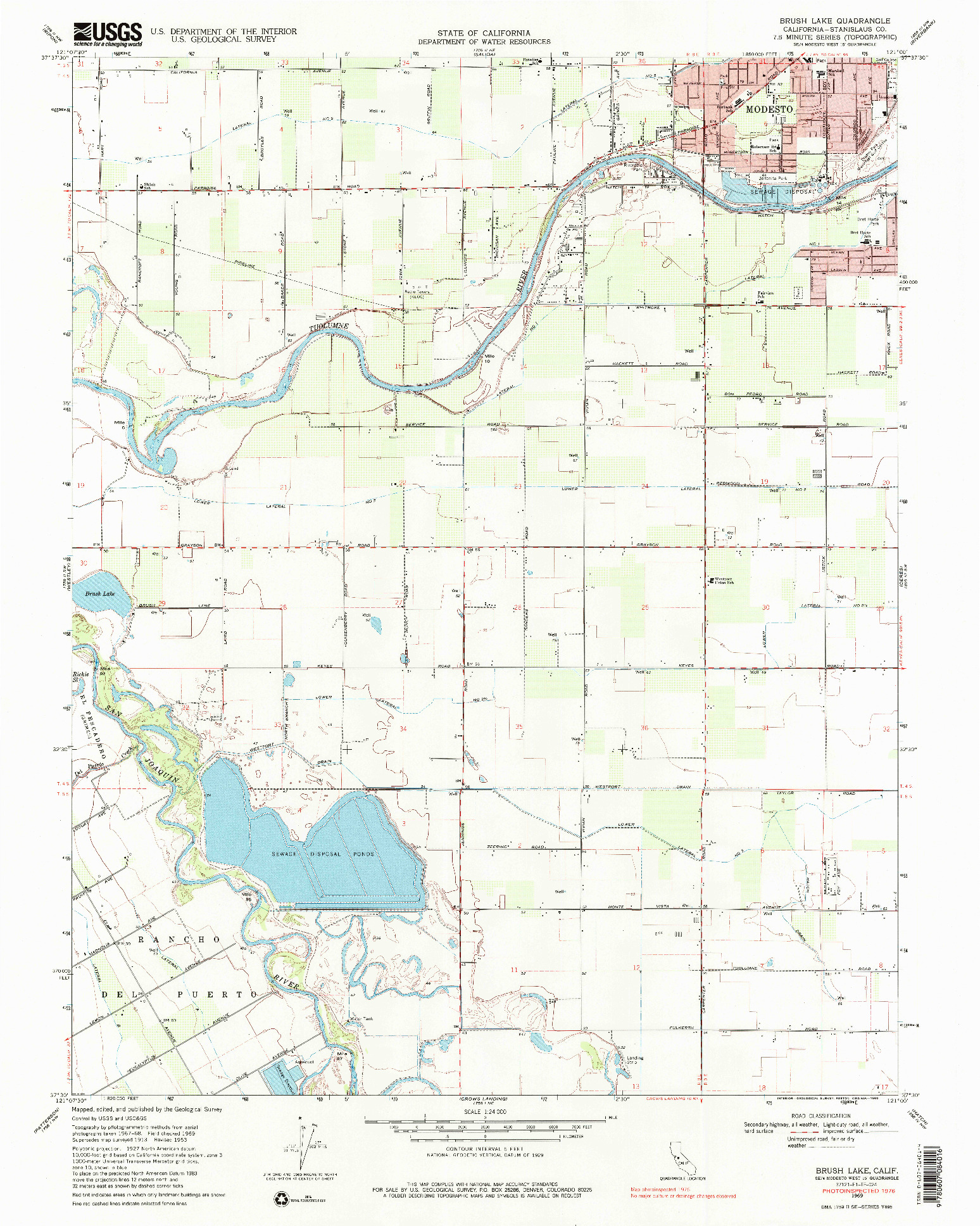 USGS 1:24000-SCALE QUADRANGLE FOR BRUSH LAKE, CA 1969