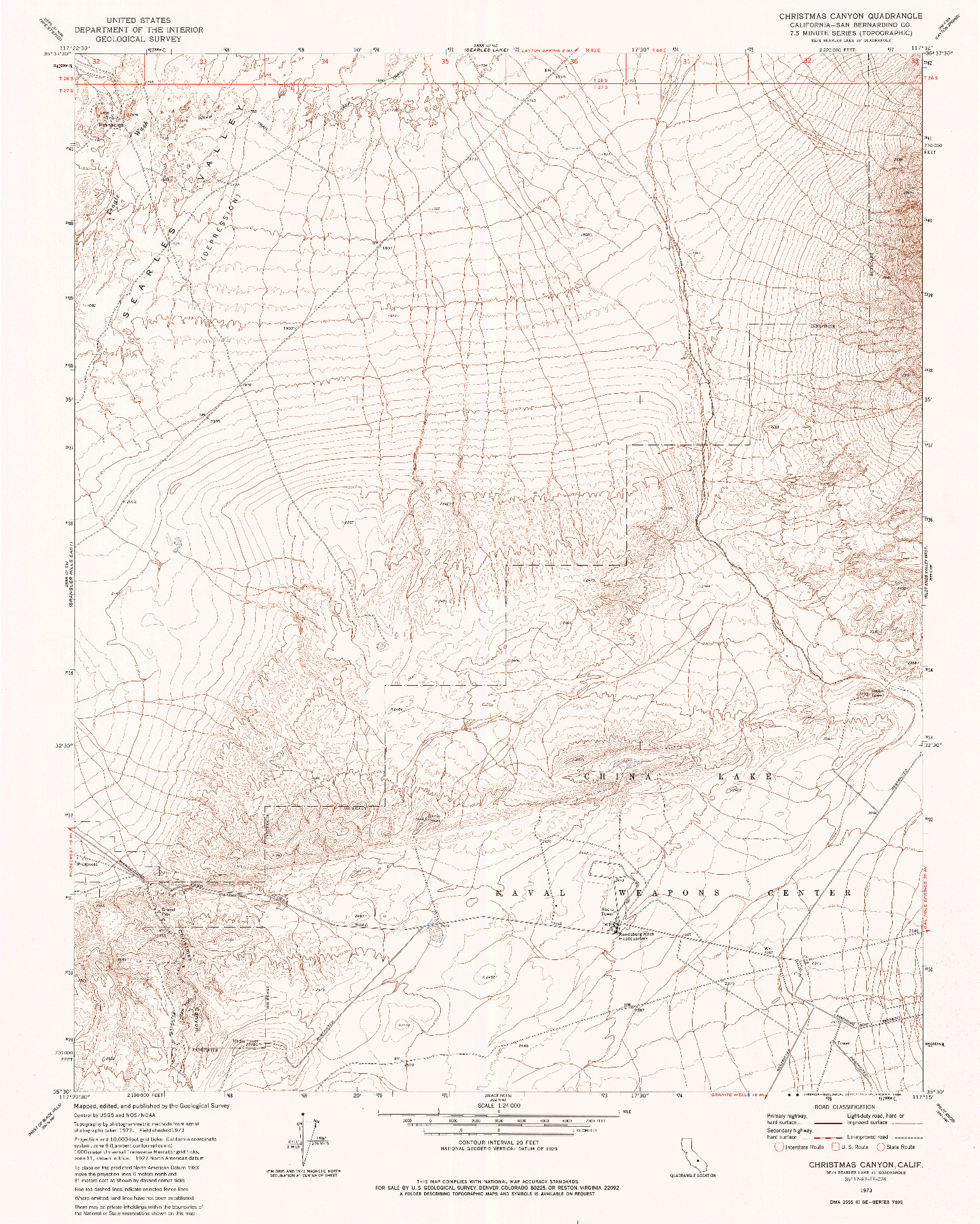 USGS 1:24000-SCALE QUADRANGLE FOR CHRISTMAS CANYON, CA 1973