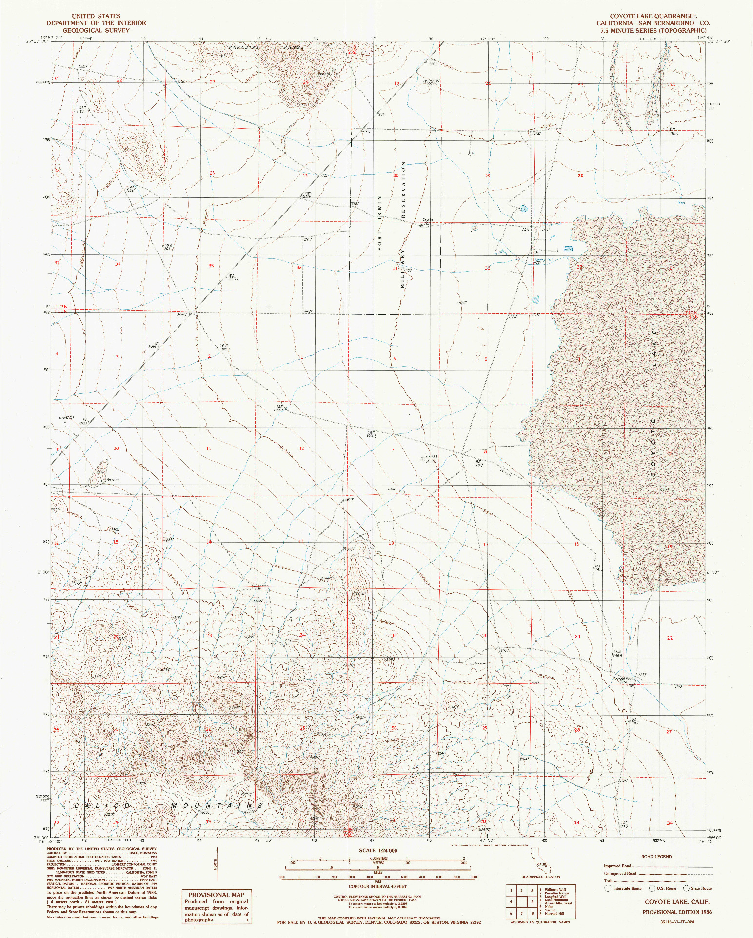 USGS 1:24000-SCALE QUADRANGLE FOR COYOTE LAKE, CA 1986