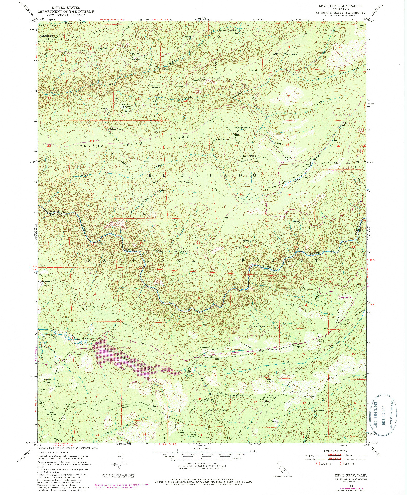 USGS 1:24000-SCALE QUADRANGLE FOR DEVIL PEAK, CA 1950