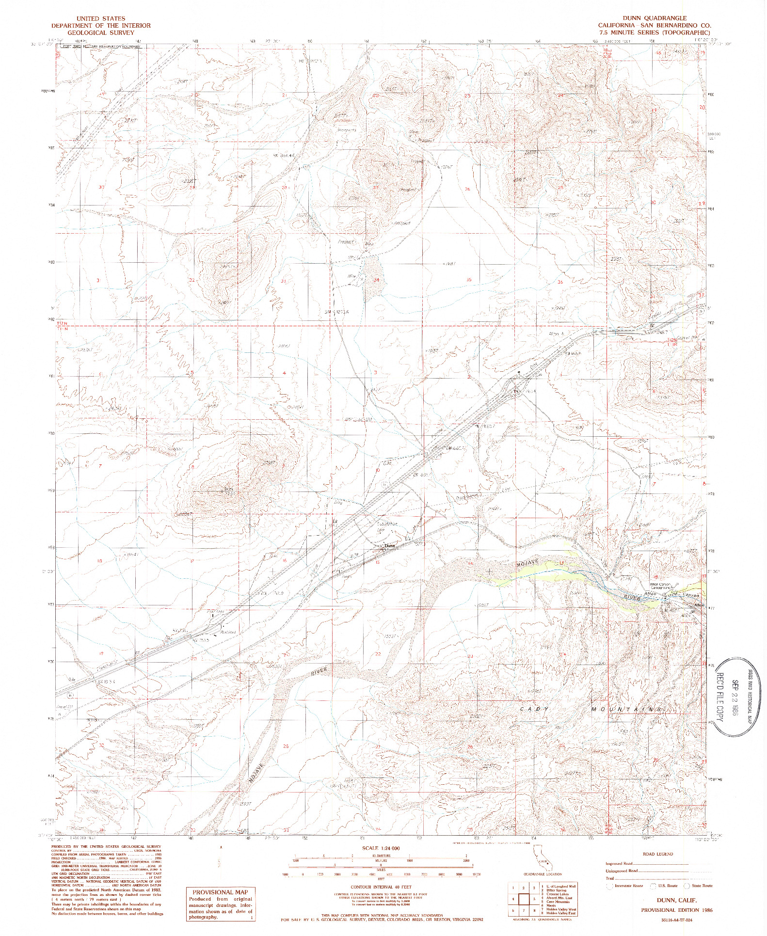 USGS 1:24000-SCALE QUADRANGLE FOR DUNN, CA 1986