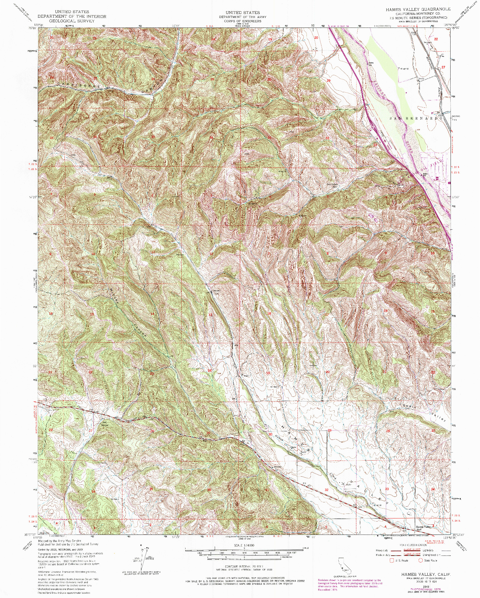 USGS 1:24000-SCALE QUADRANGLE FOR HAMES VALLEY, CA 1949