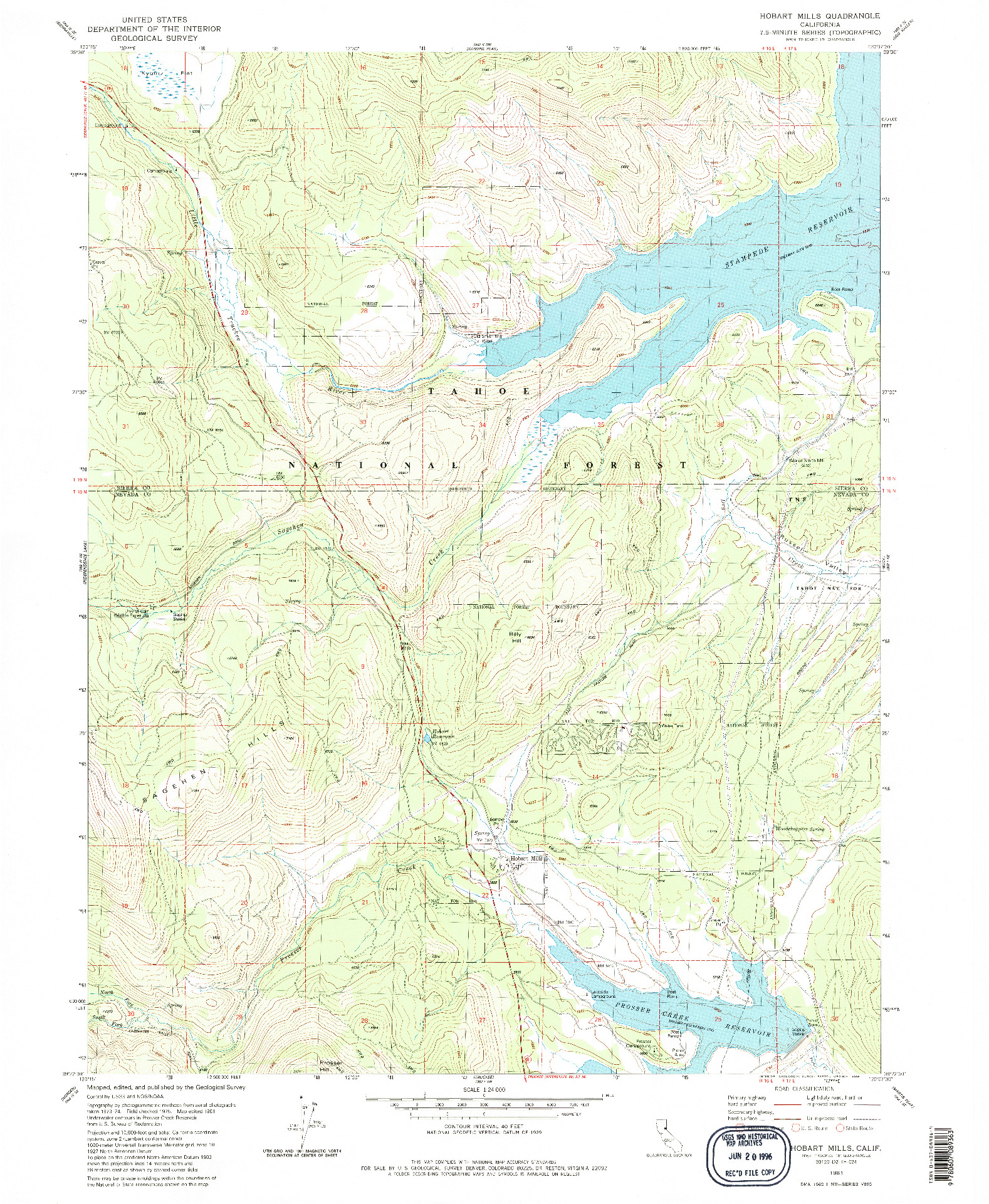 USGS 1:24000-SCALE QUADRANGLE FOR HOBART MILLS, CA 1981